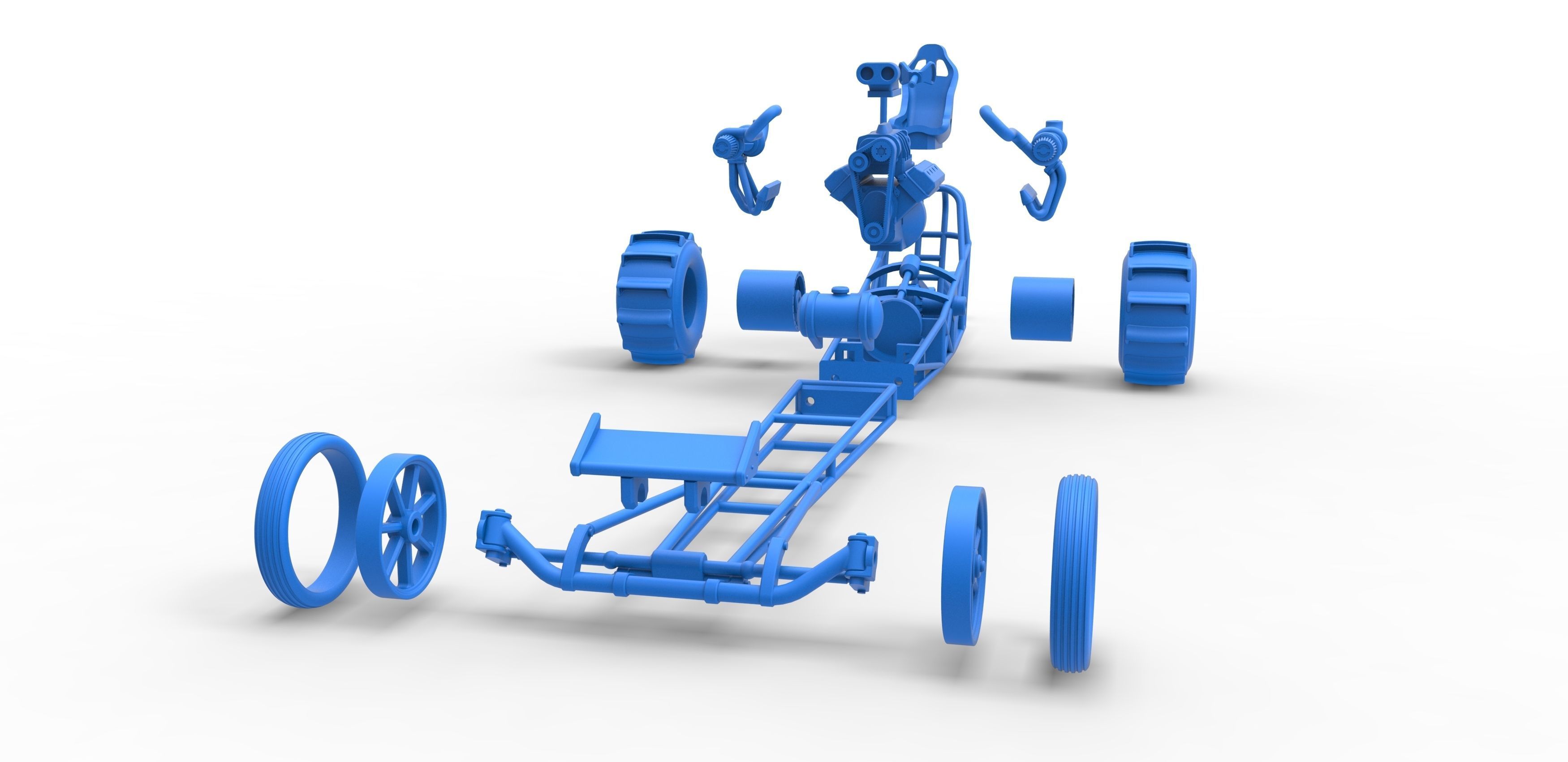 Front engine dirt dragster with turbo V8 Scale 1 to 25 3D print model_32