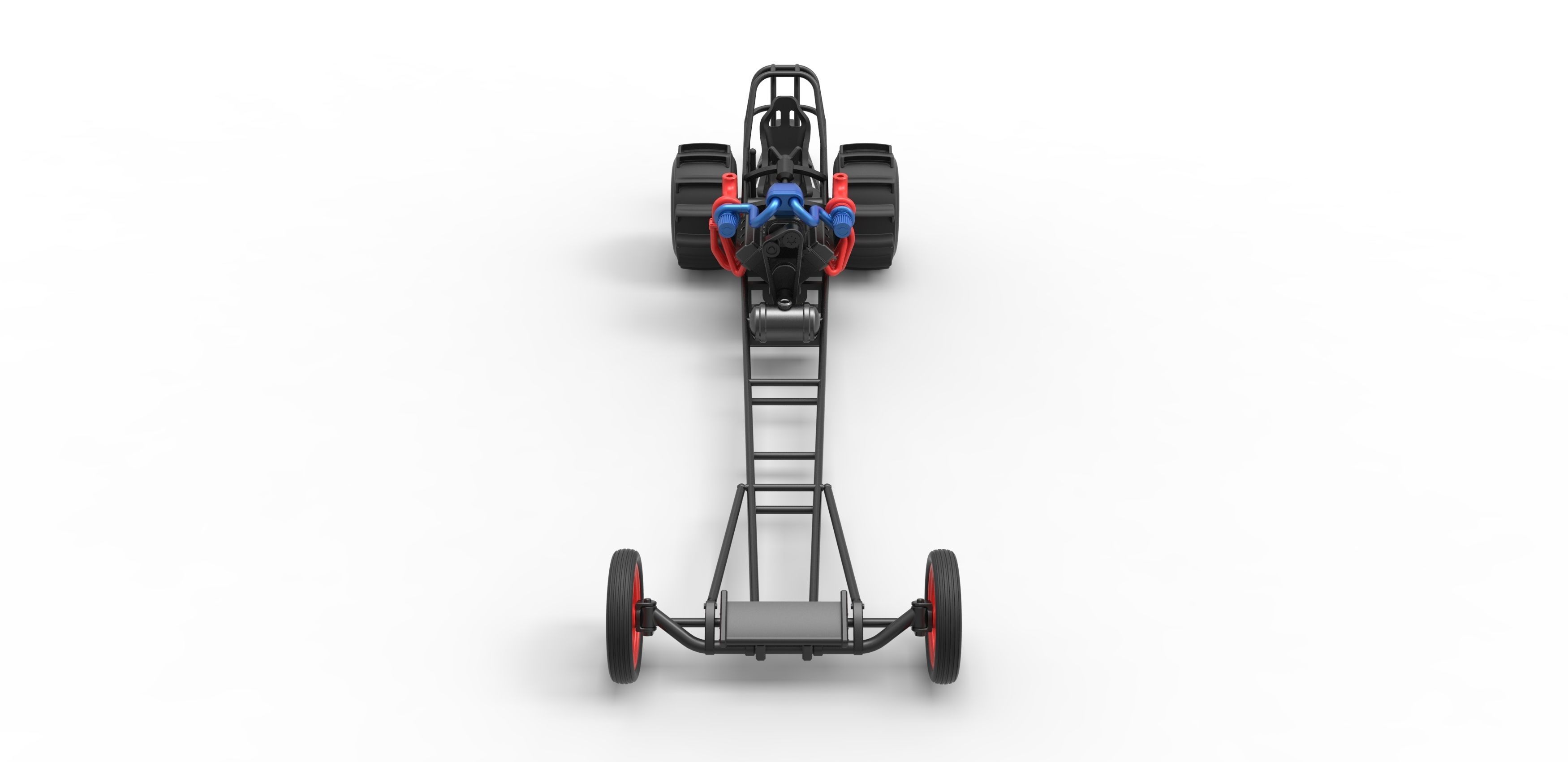 Front engine dirt dragster with turbo V8 Scale 1 to 25 3D print model_6