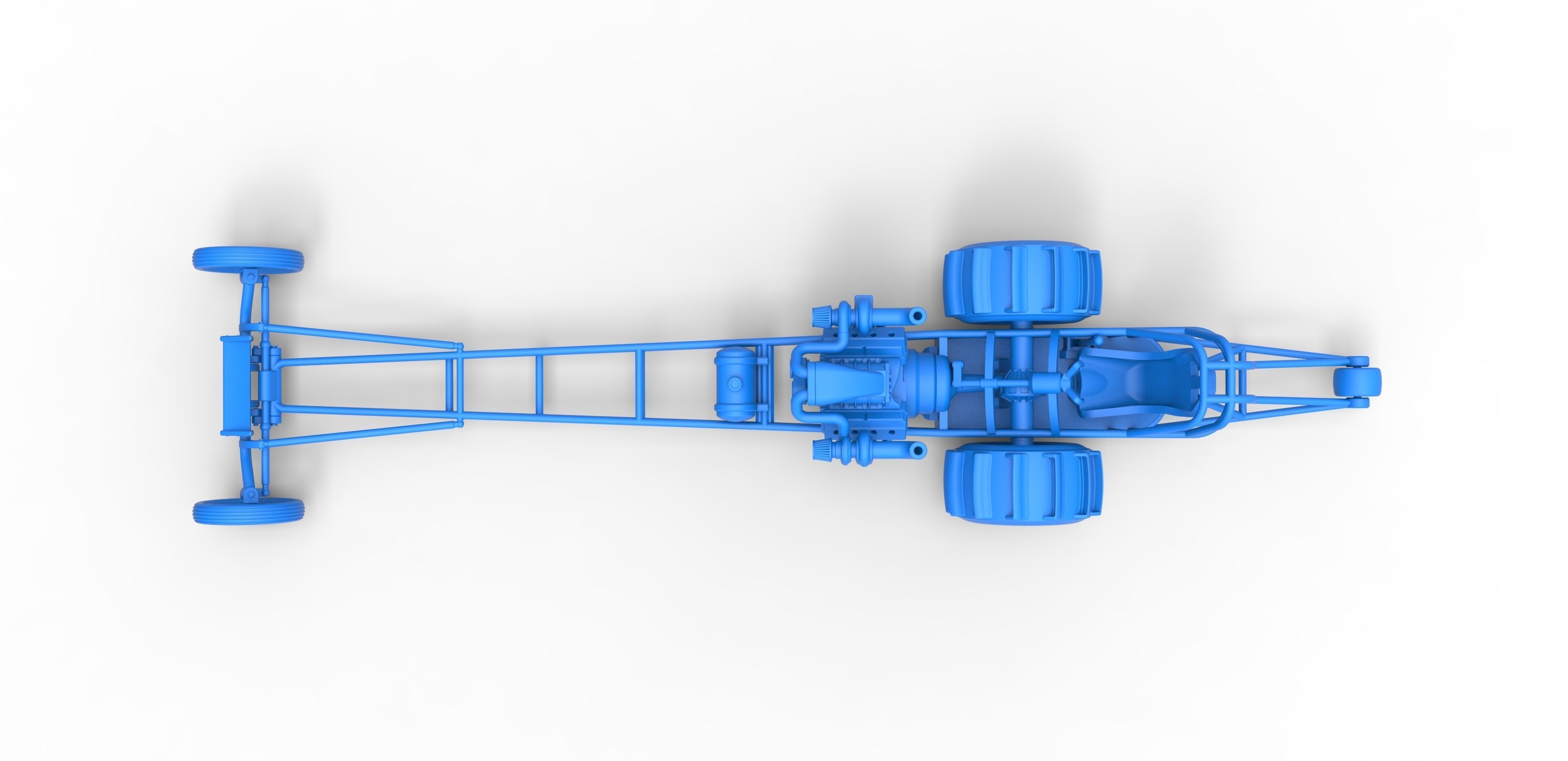 Front engine dirt dragster with turbo V8 Scale 1 to 25 3D print model_24