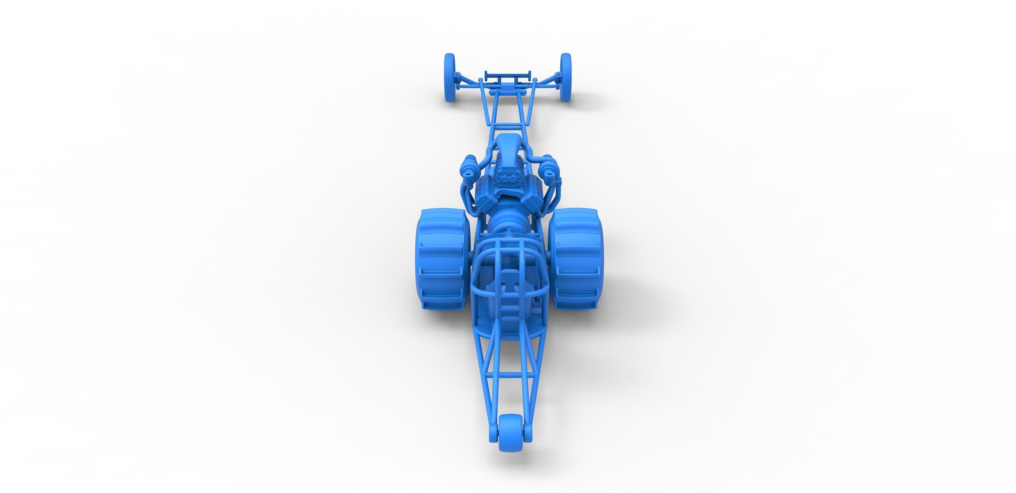 Front engine dirt dragster with turbo V8 Scale 1 to 25 3D print model_27