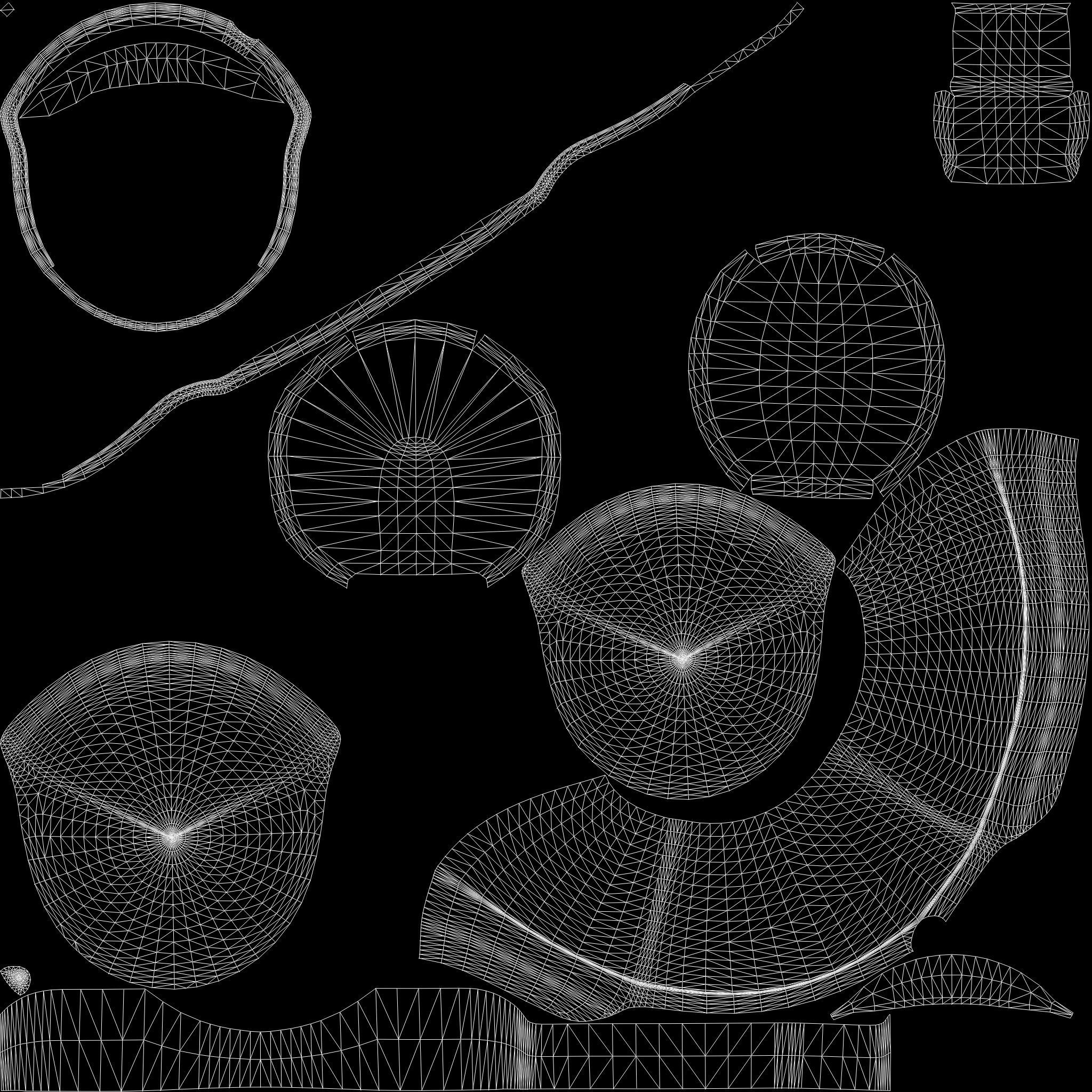 Egg Chair Low-poly 3D model_13