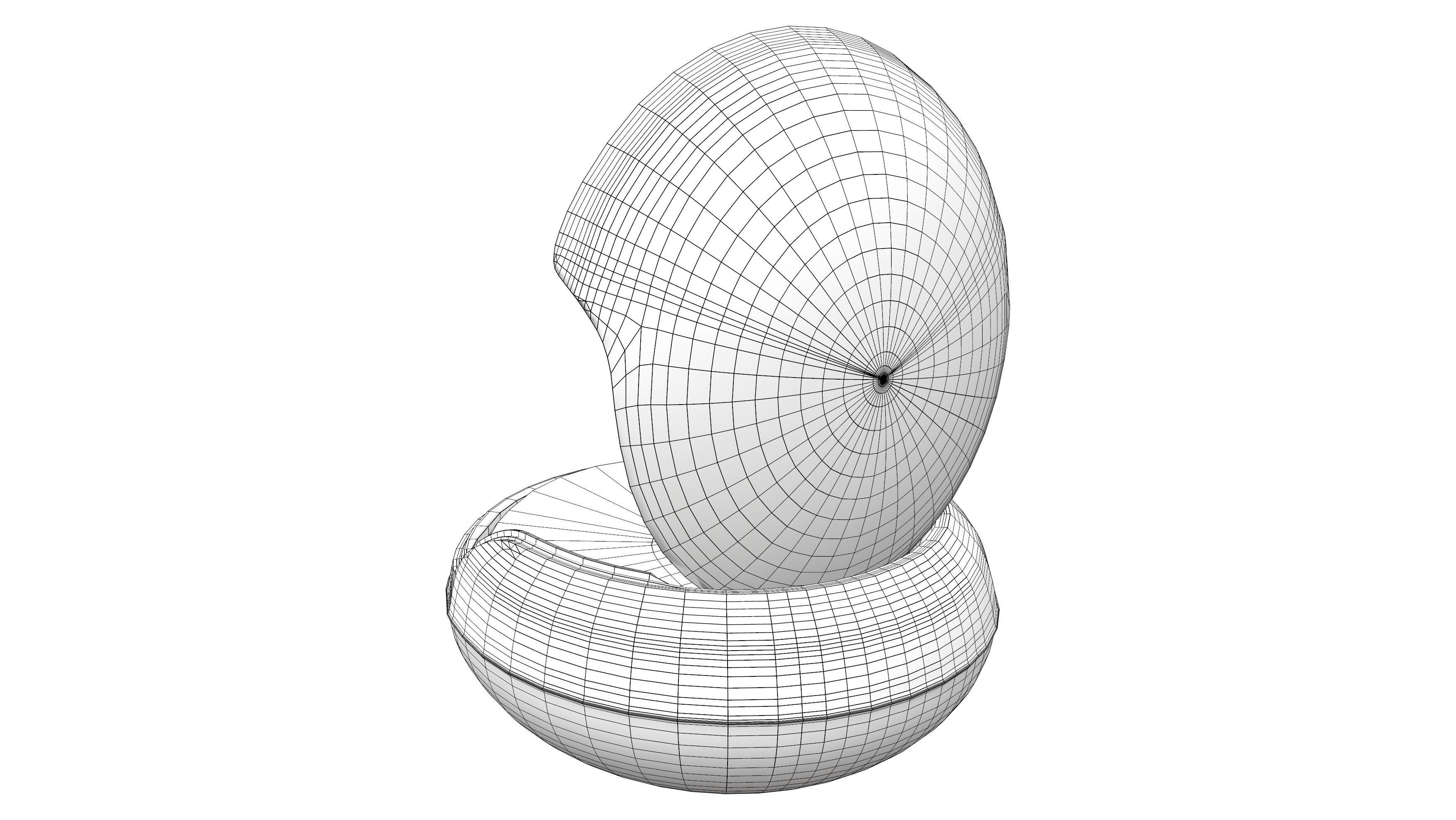 Egg Chair Low-poly 3D model_7