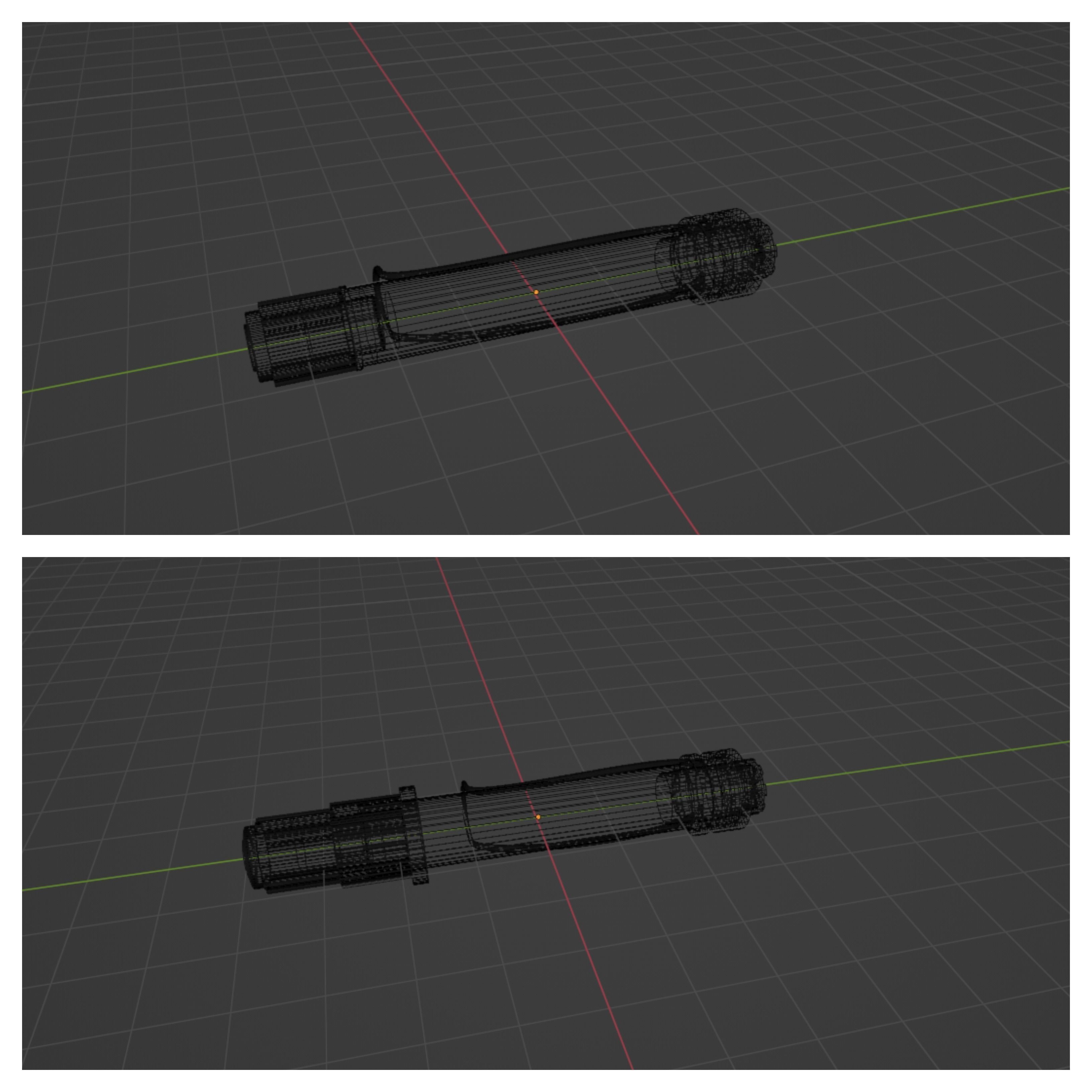 Hand flares Low-poly 3D model_3