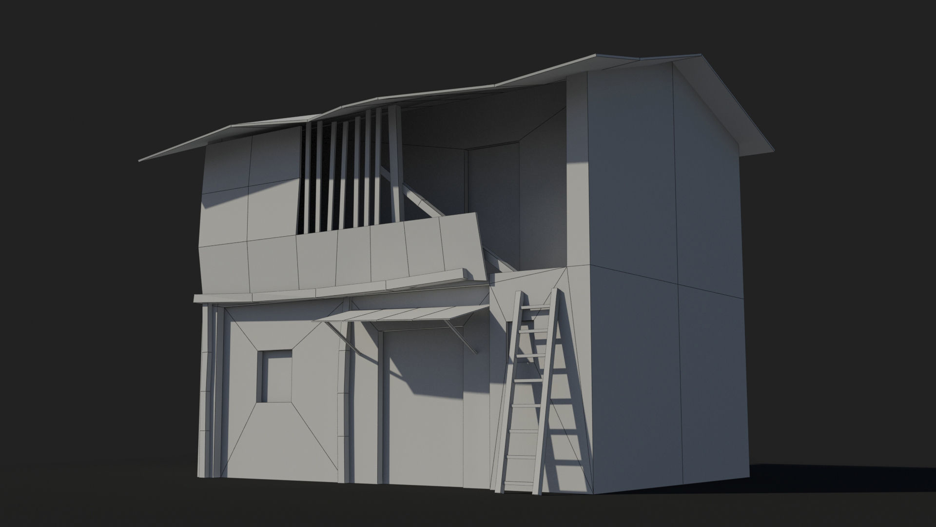 Slum x2 Low-poly 3D model_5