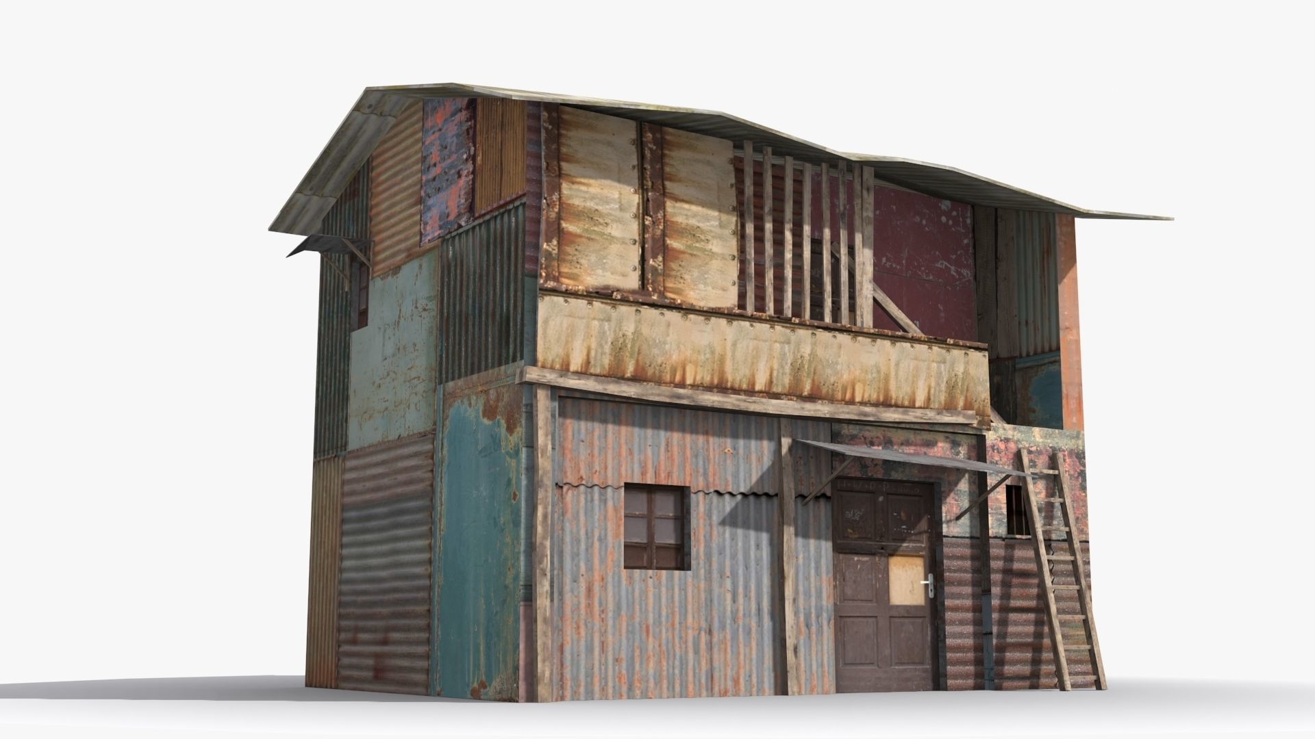 Slum x2 Low-poly 3D model_2