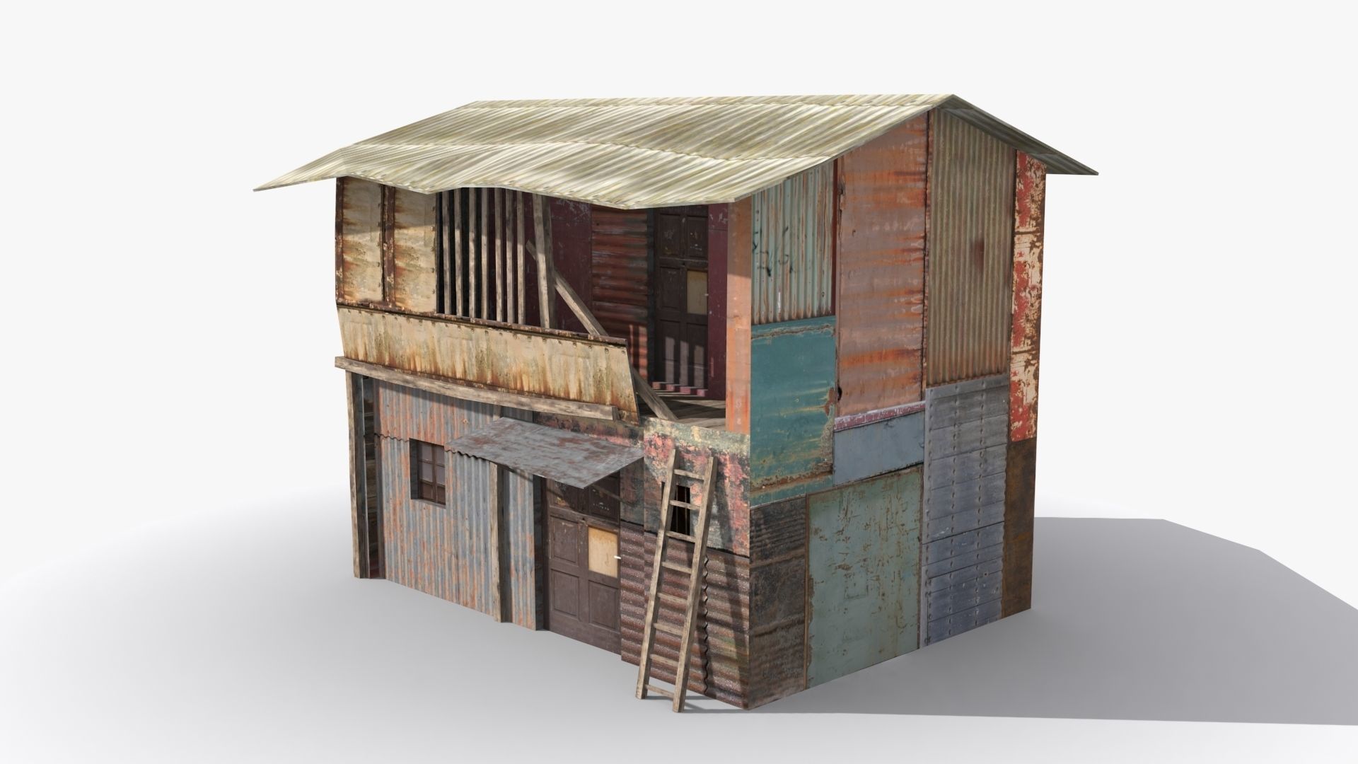 Slum x2 Low-poly 3D model_3