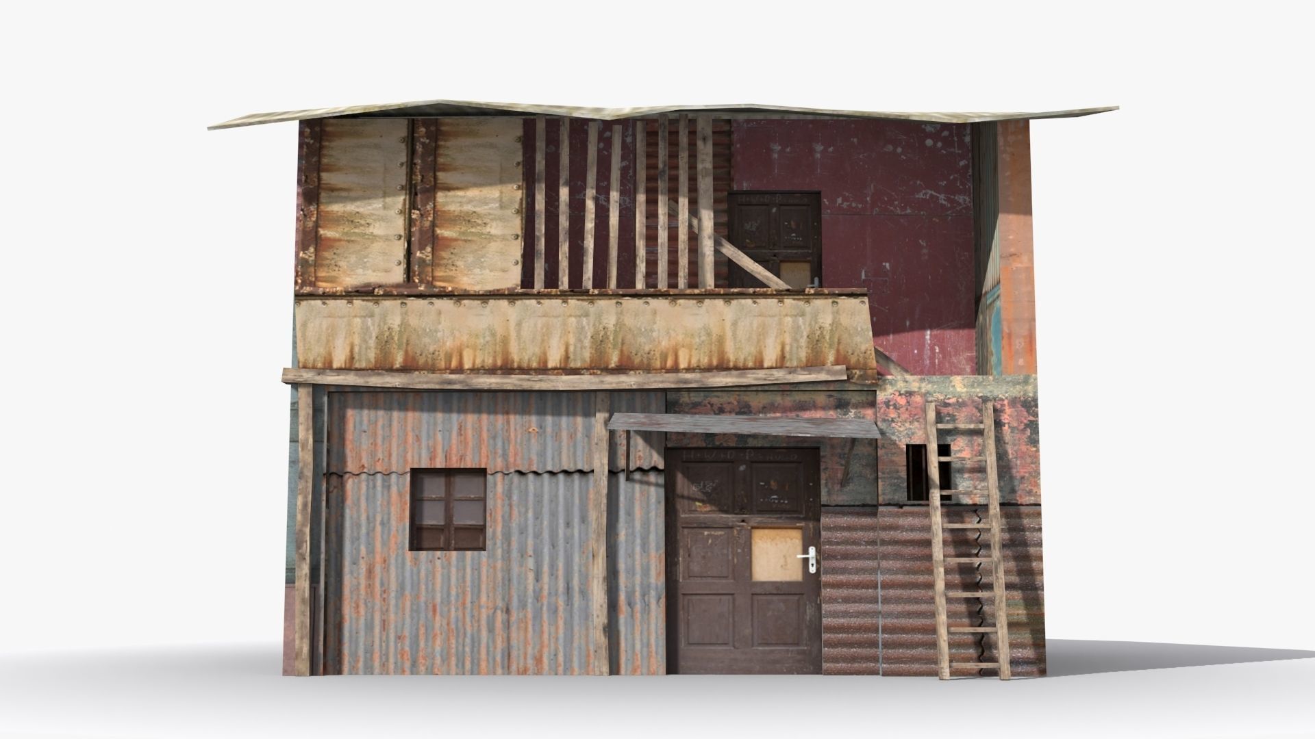 Slum x2 Low-poly 3D model_1