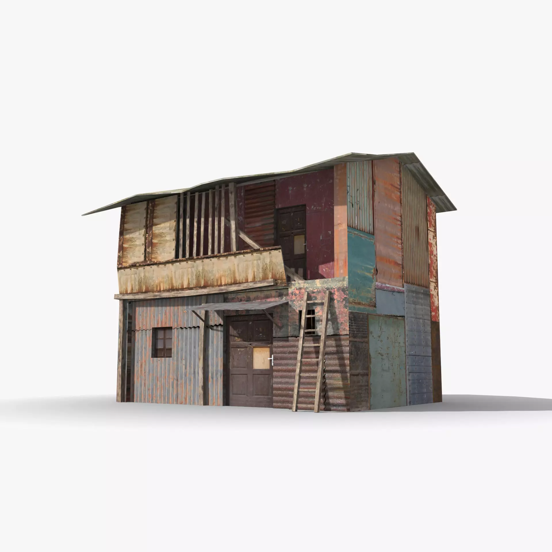 Slum x2 Low-poly 3D model_0