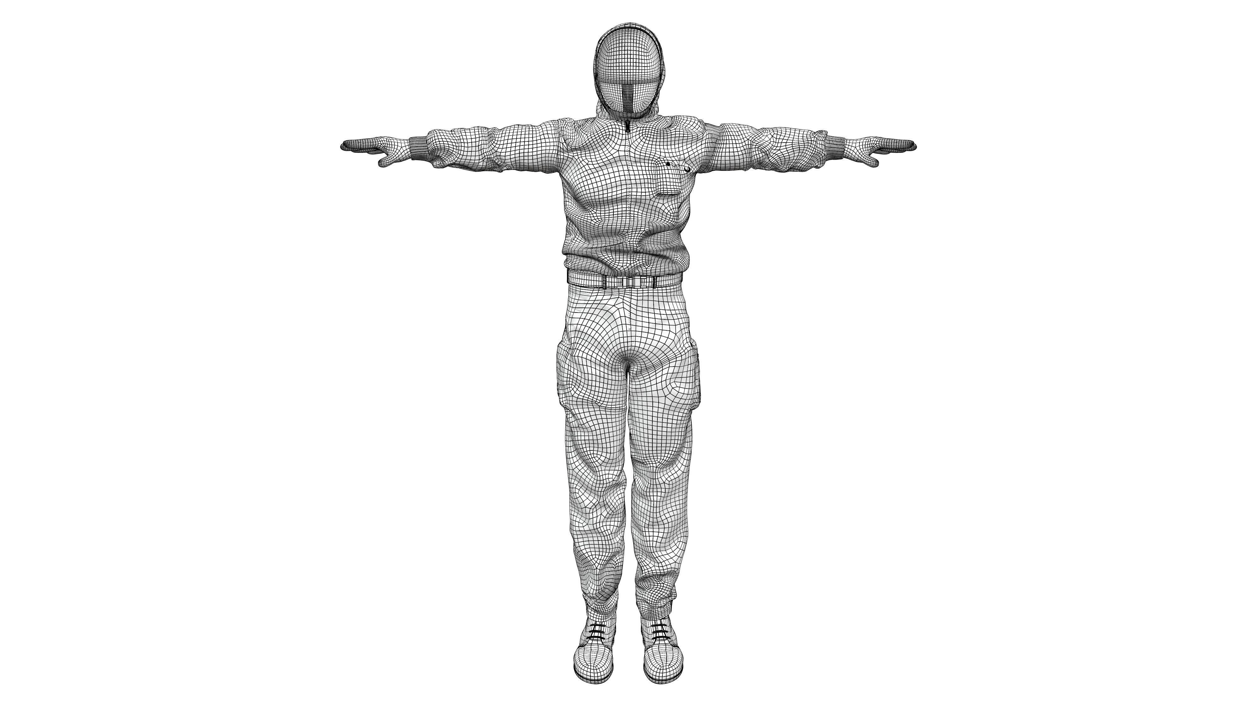 Squid Game Red Guard Outfit Low-poly 3D model_8