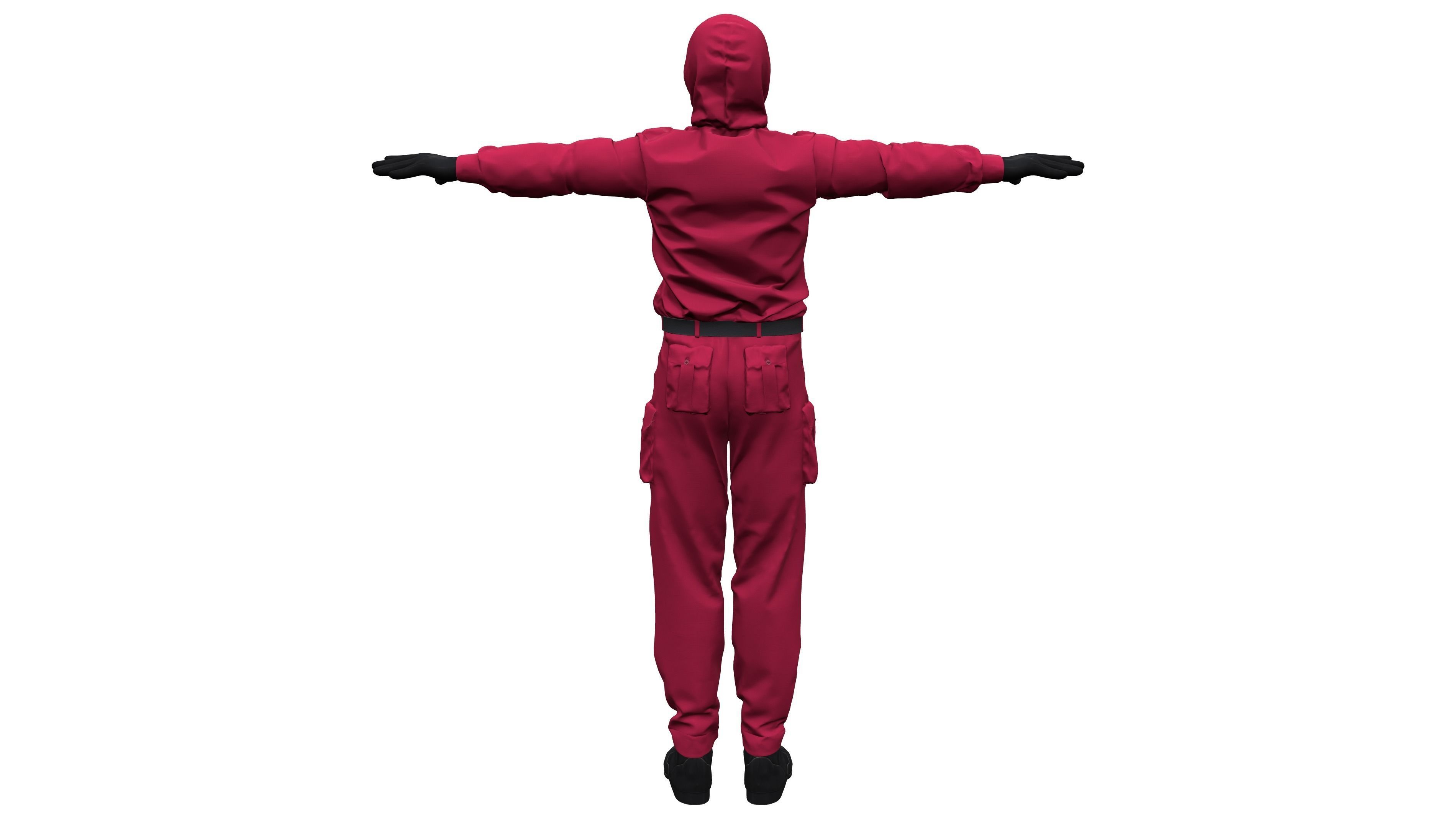 Squid Game Red Guard Outfit Low-poly 3D model_6