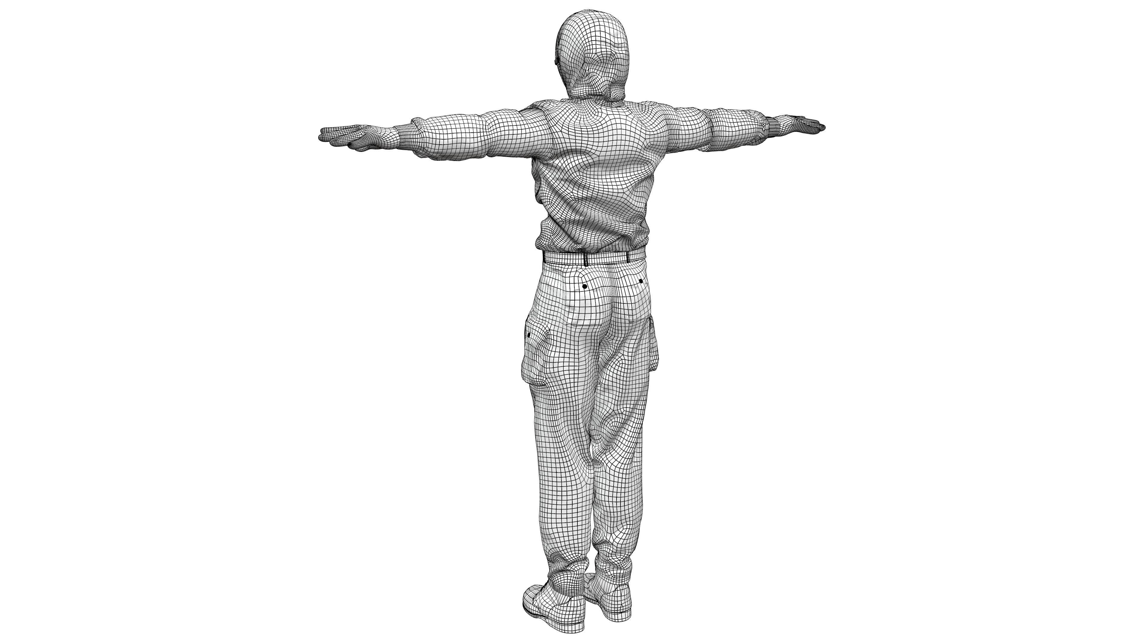 Squid Game Red Guard Outfit Low-poly 3D model_9