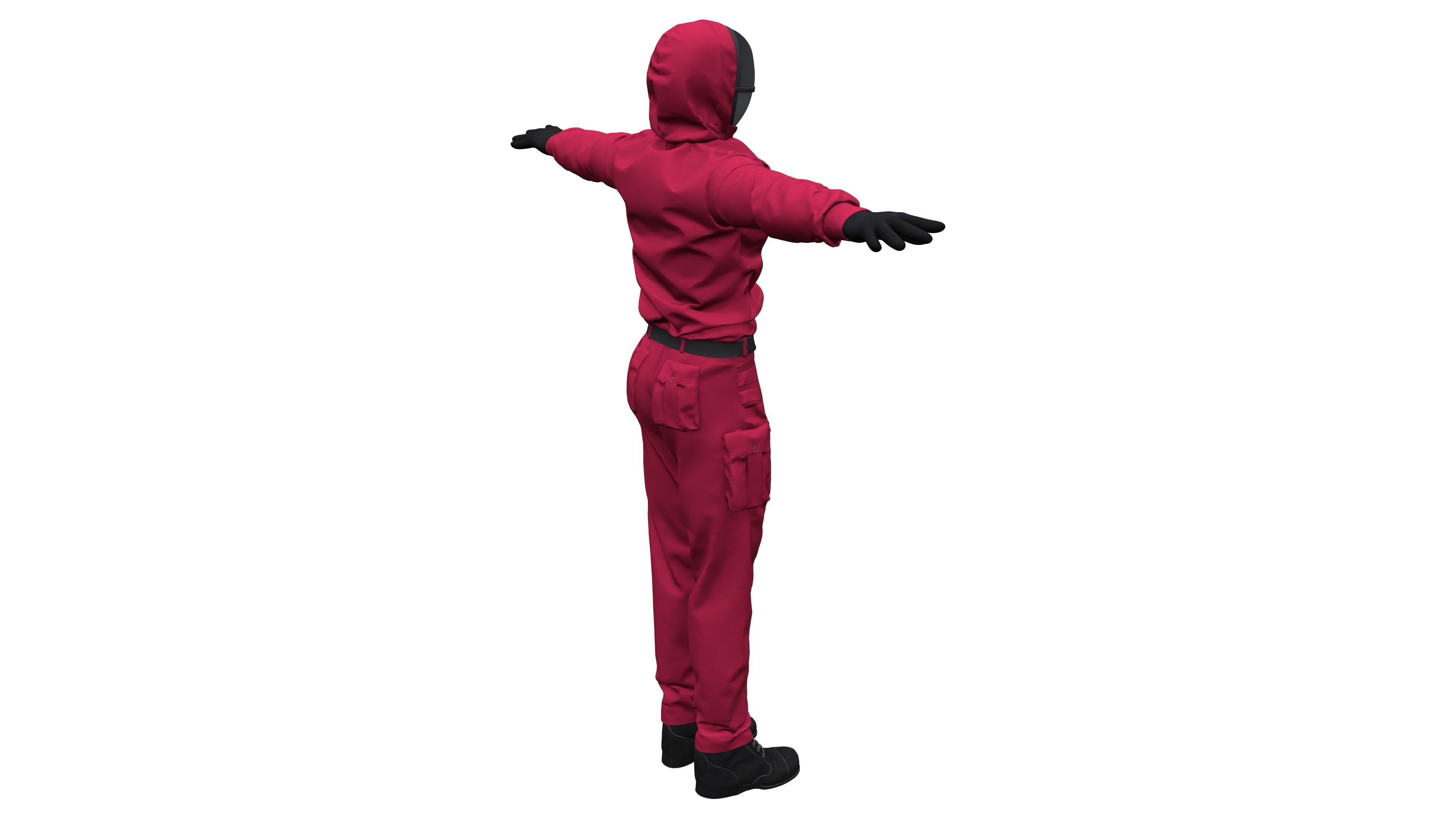 Squid Game Red Guard Outfit Low-poly 3D model_7