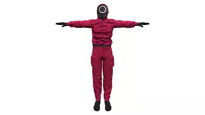 Squid Game Red Guard Outfit Low-poly 3D model