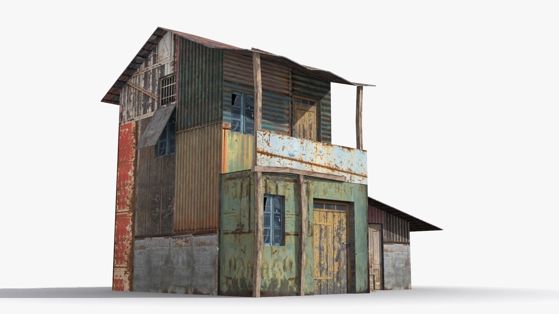 Slum x3 Low-poly 3D model_2