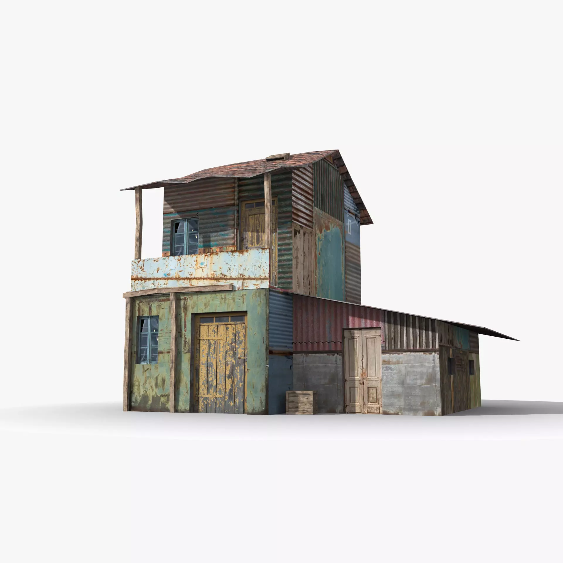 Slum x3 Low-poly 3D model_0