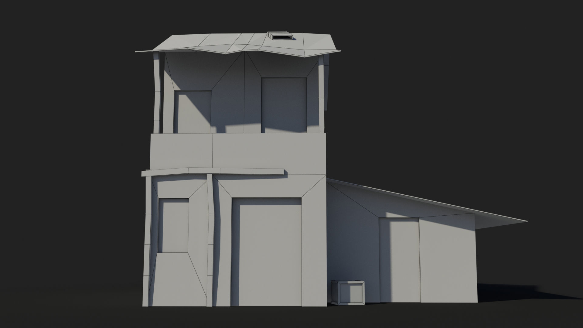 Slum x3 Low-poly 3D model_7