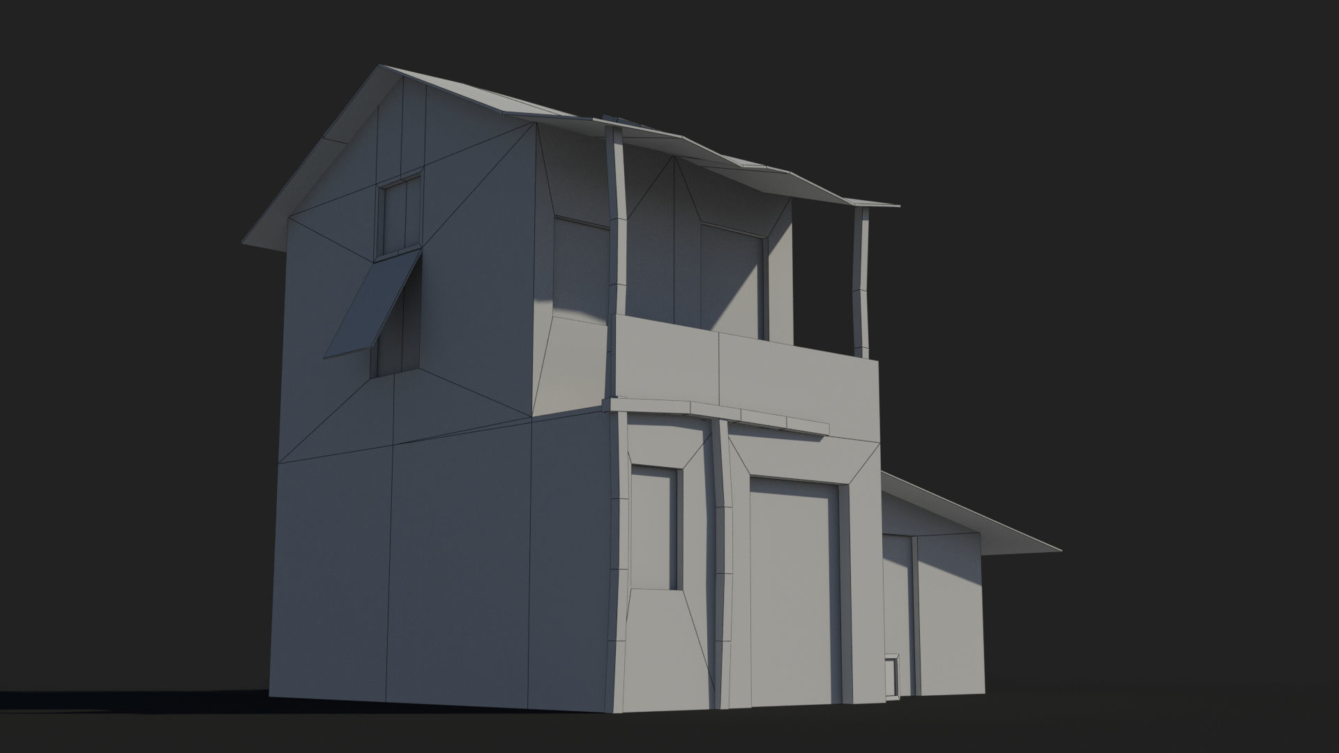 Slum x3 Low-poly 3D model_8