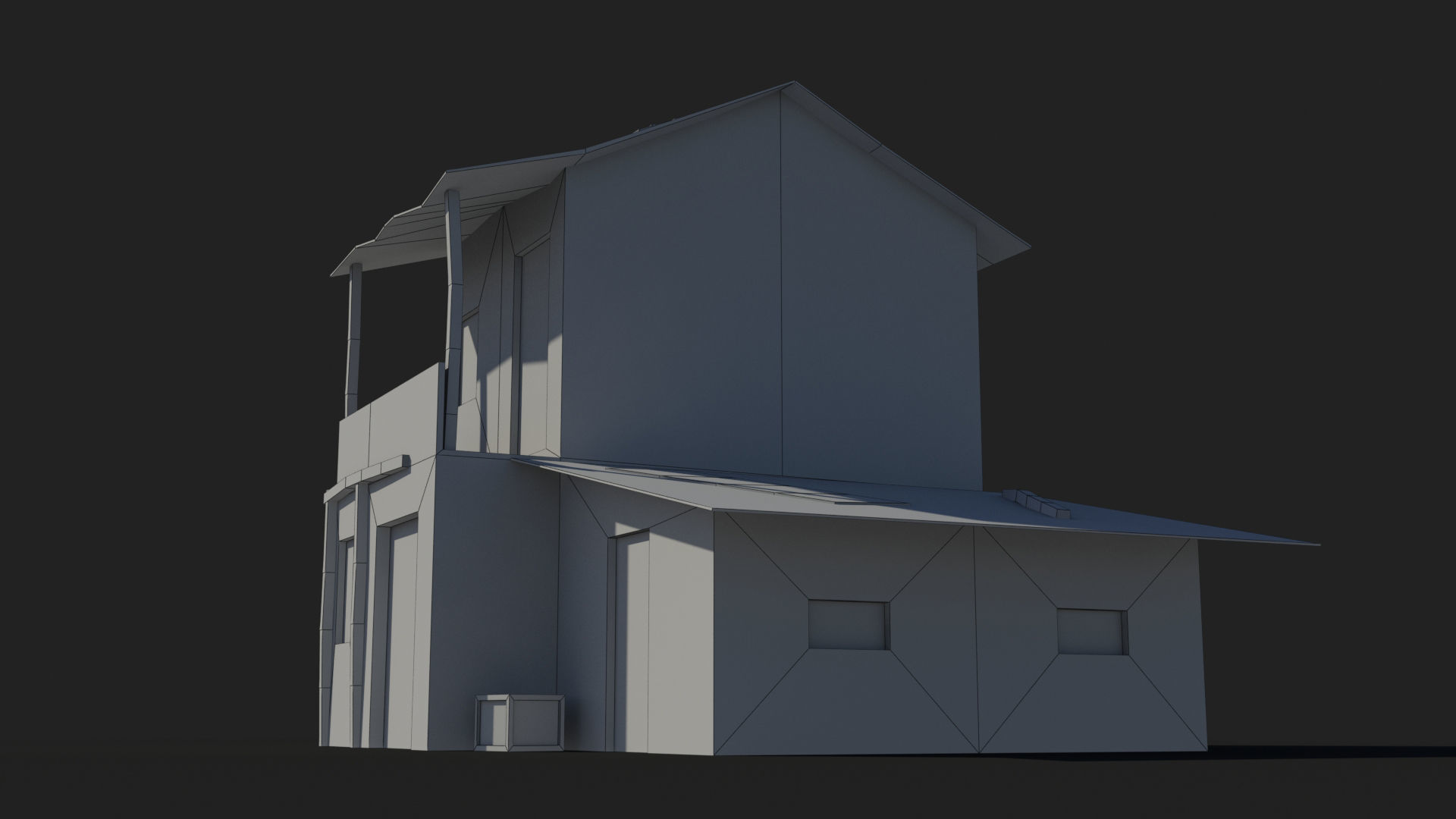 Slum x3 Low-poly 3D model_9