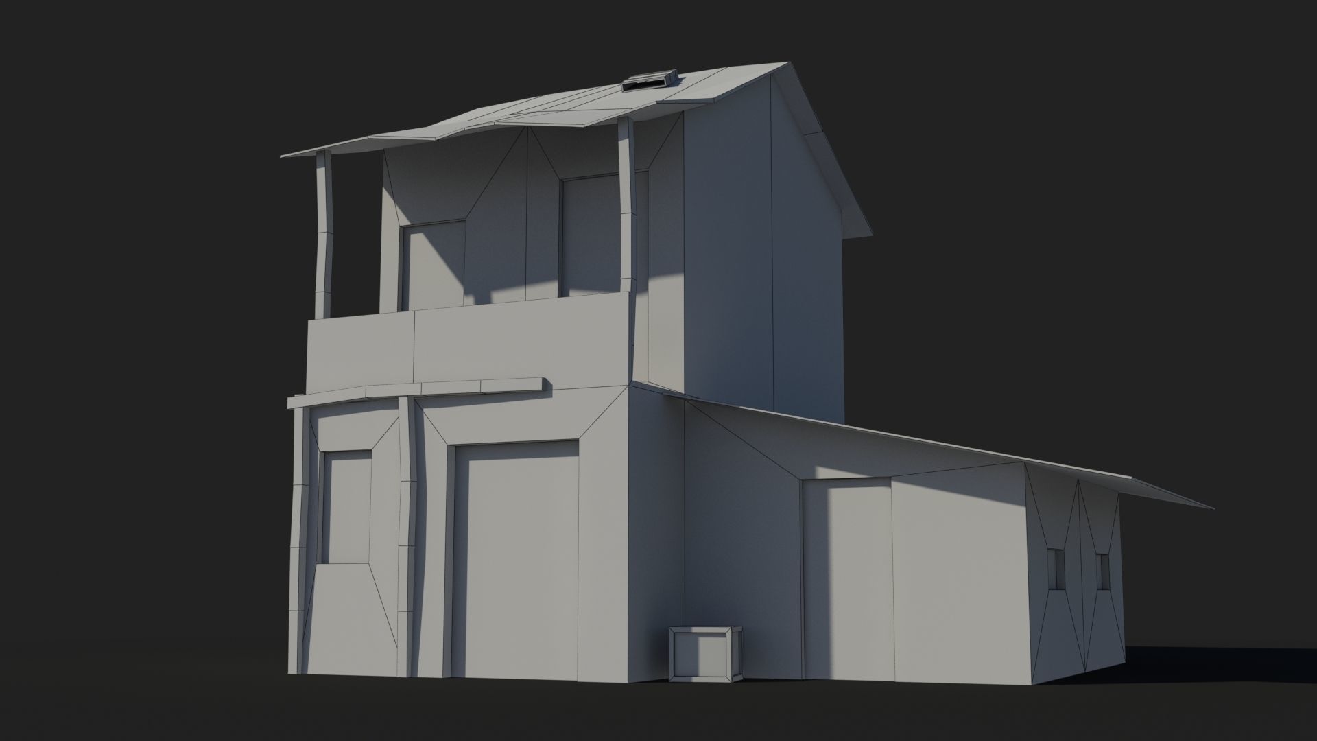 Slum x3 Low-poly 3D model_6