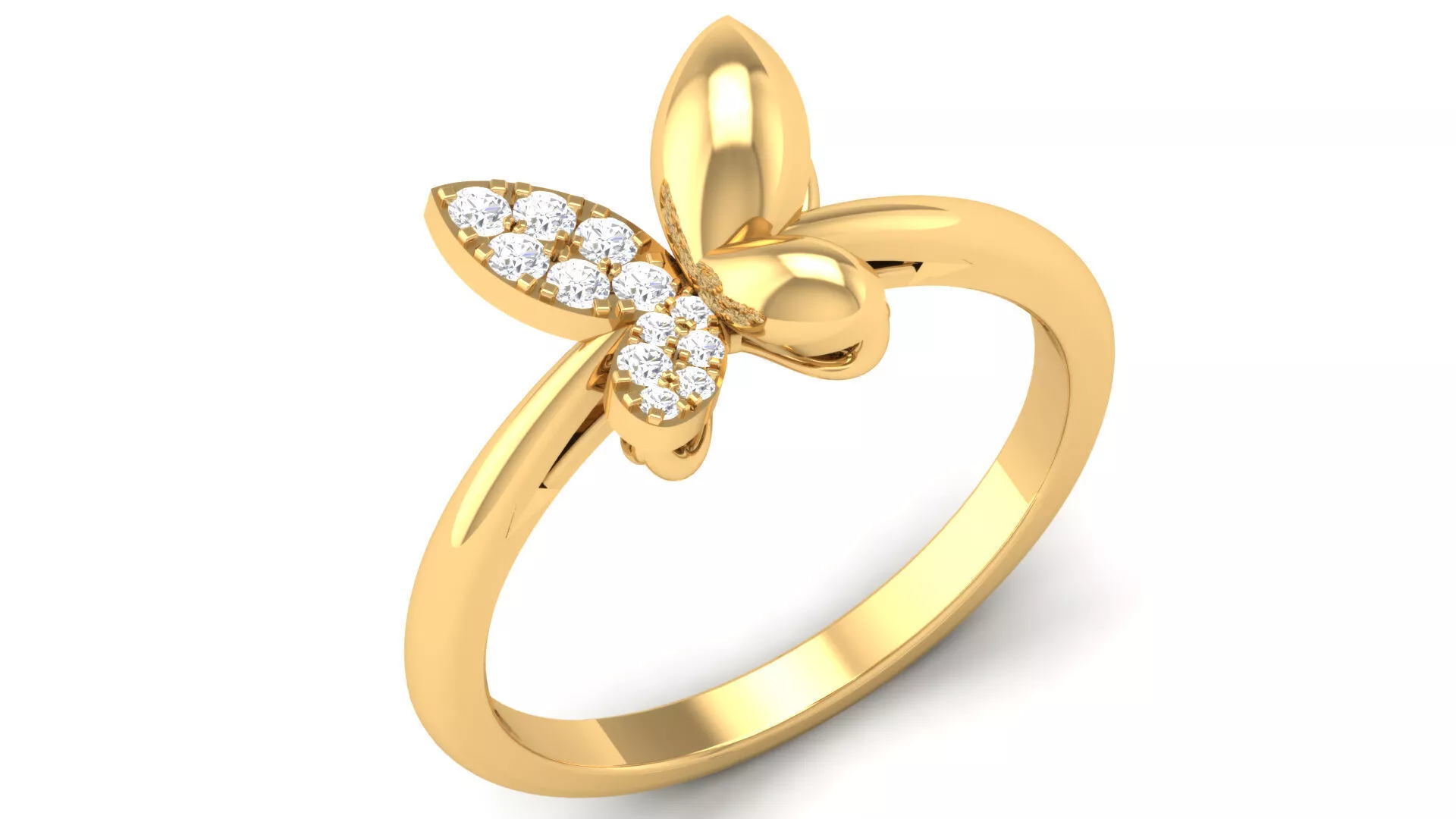Butterfly ring percious less weight 3D print model