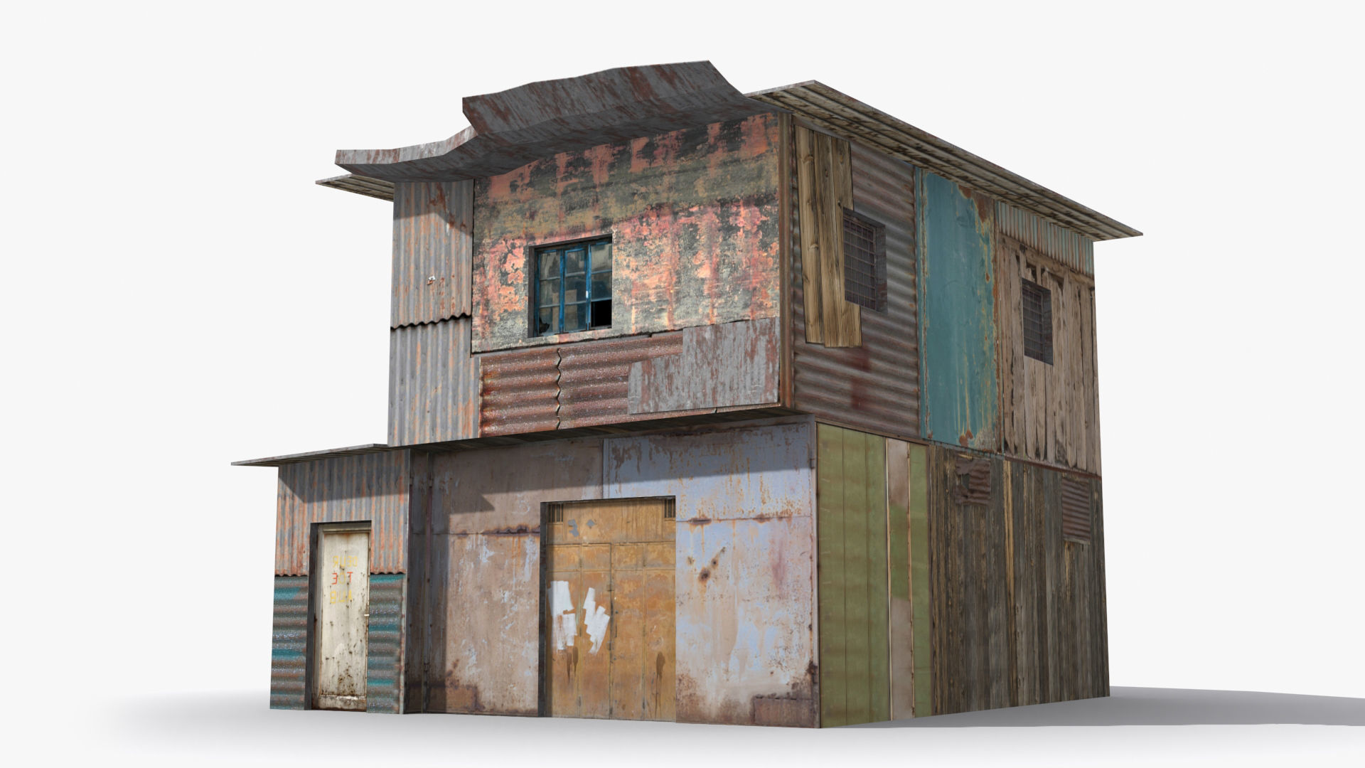 Slum x4 Low-poly 3D model_2
