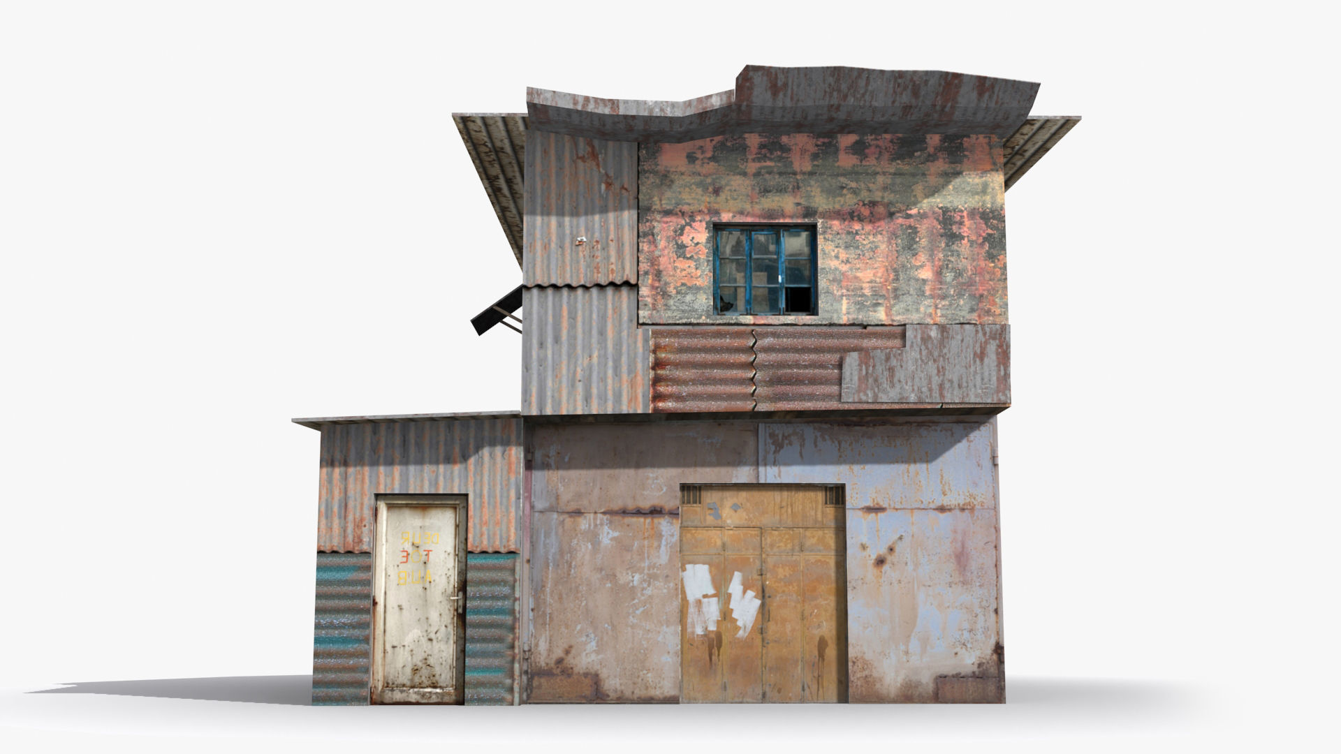 Slum x4 Low-poly 3D model_1