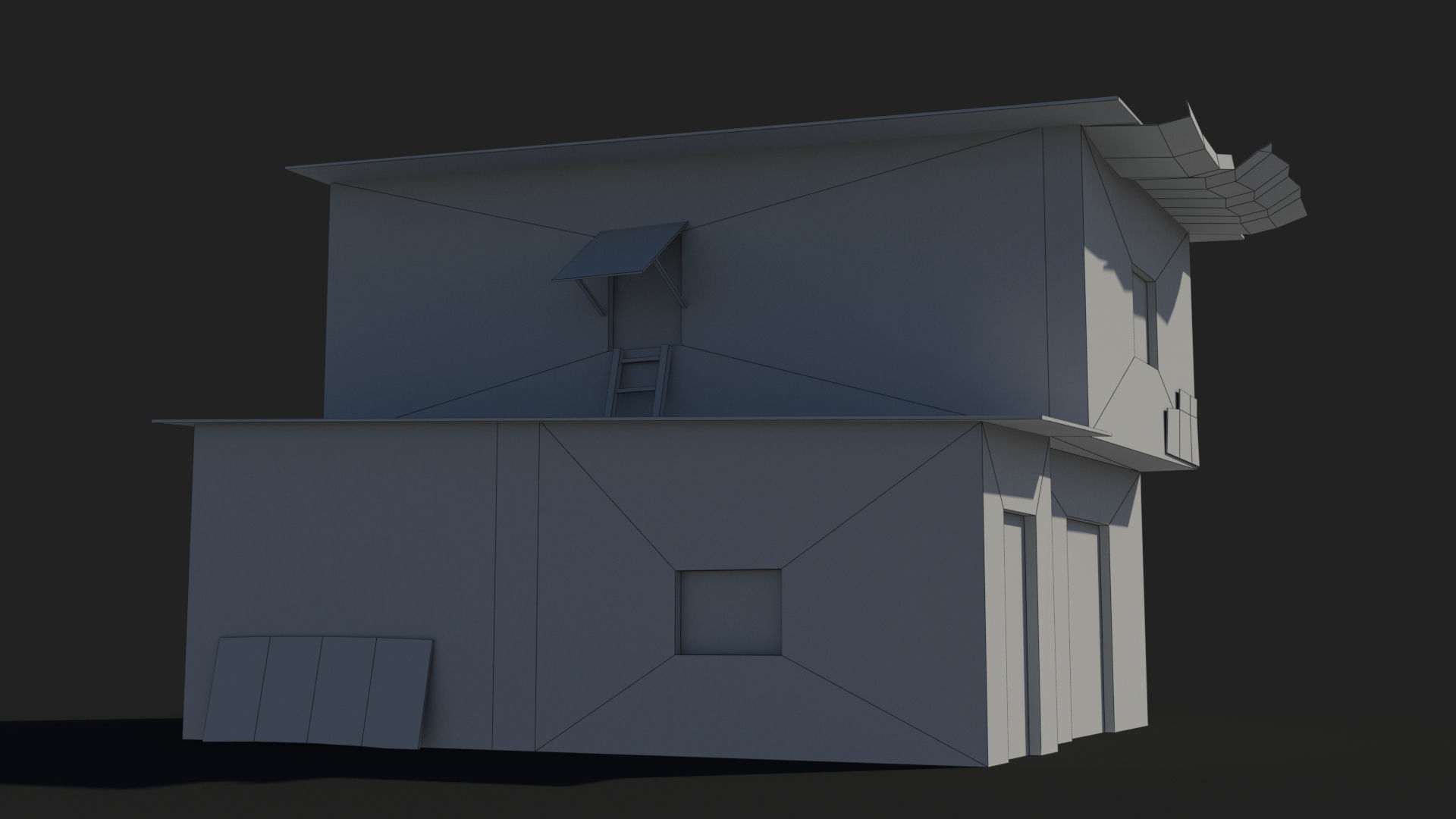 Slum x4 Low-poly 3D model_9