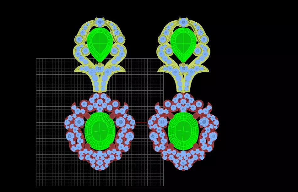 earing two earrings 3D print model_0