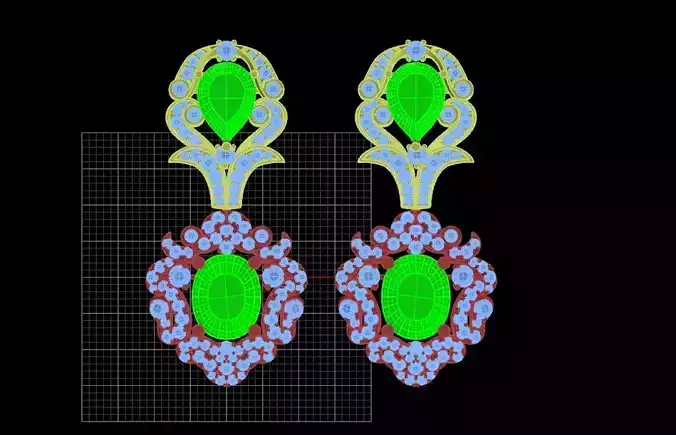 earing two earrings 3D print model