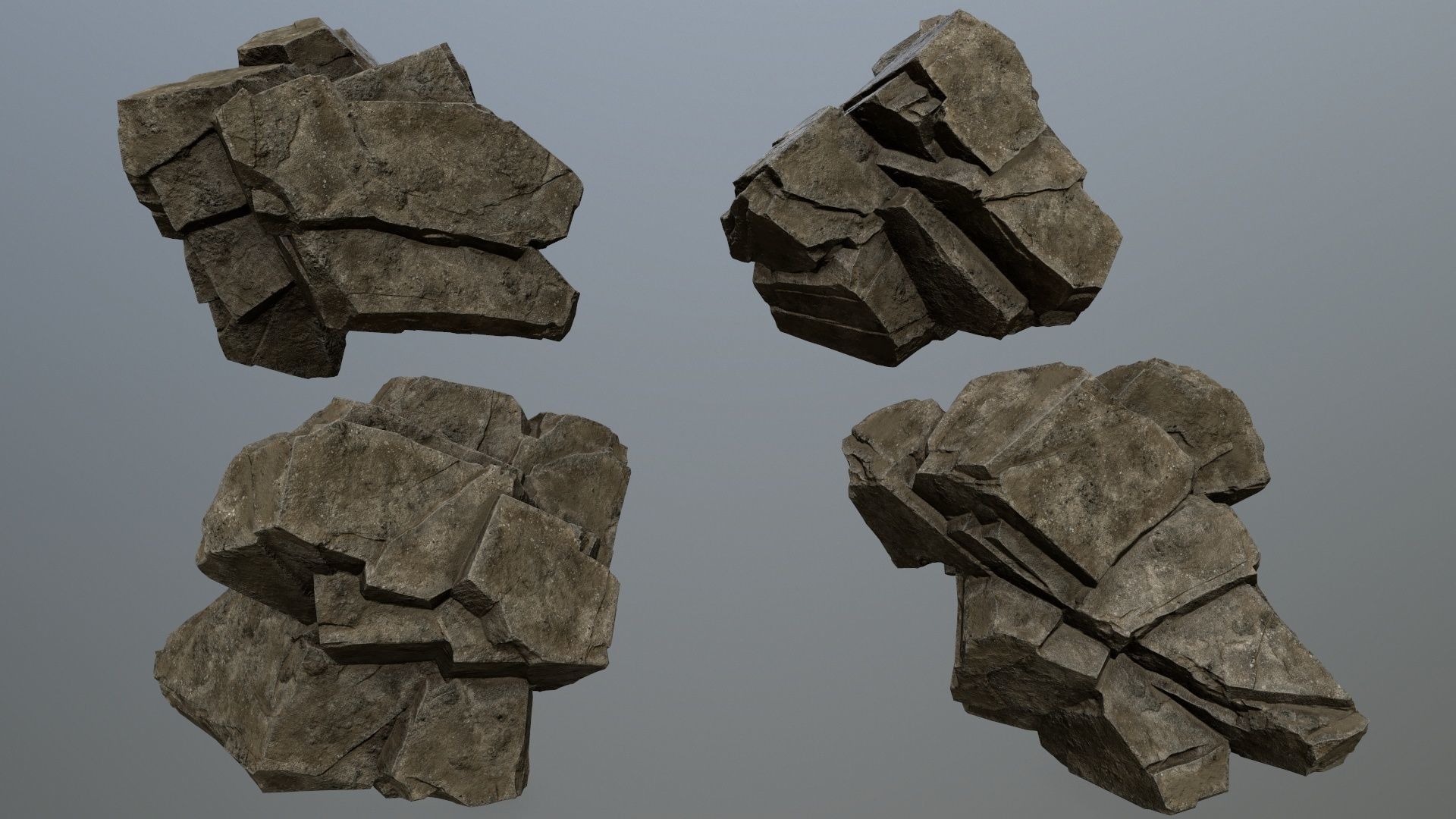 desert rocks Low-poly 3D model_12