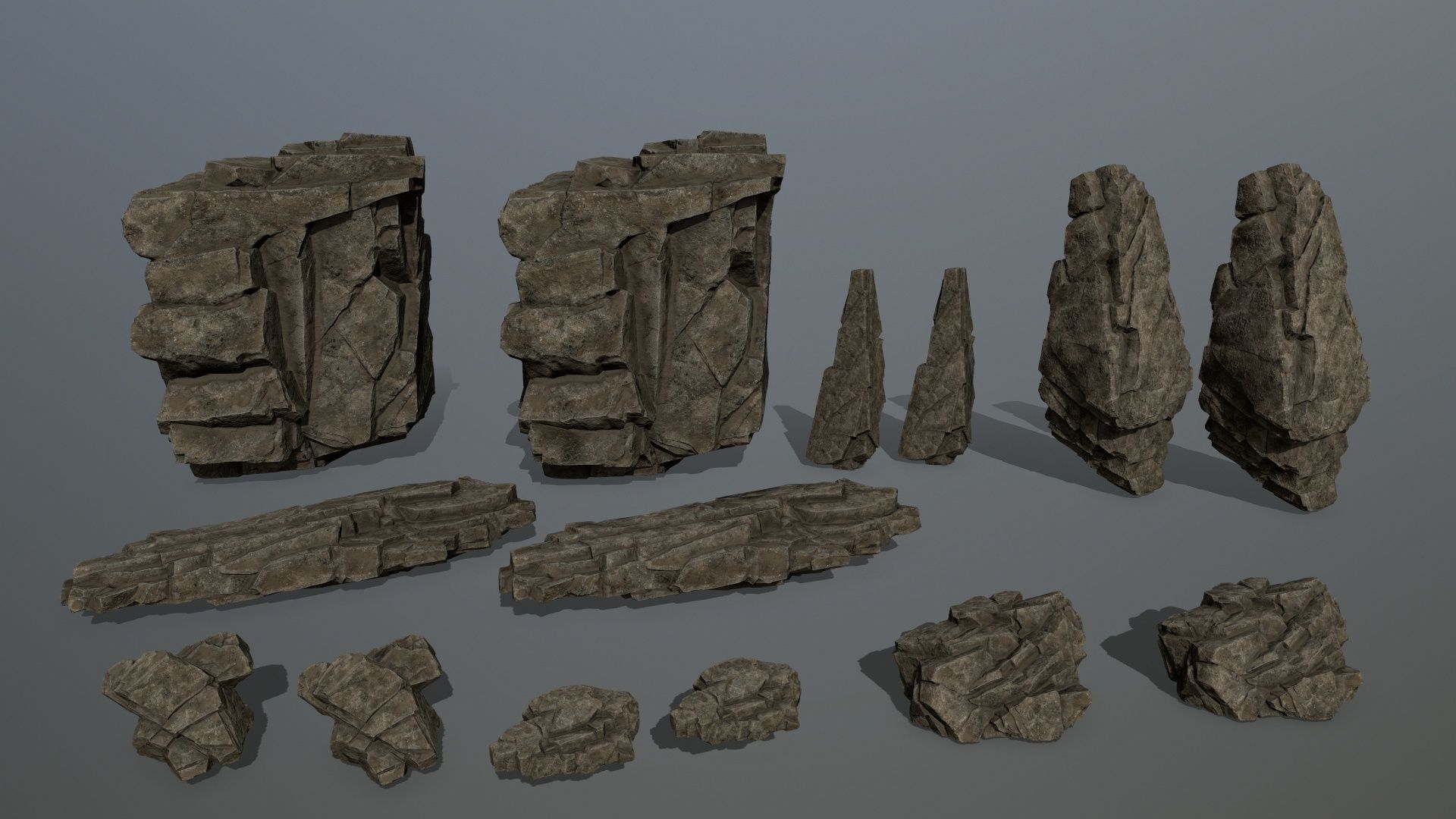 desert rocks Low-poly 3D model_17