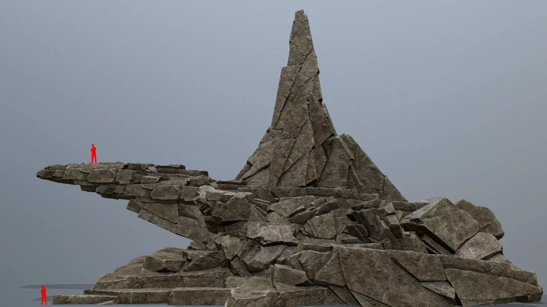 desert rocks Low-poly 3D model_0