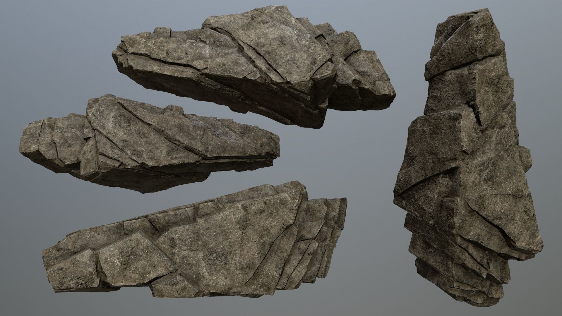 desert rocks Low-poly 3D model_14