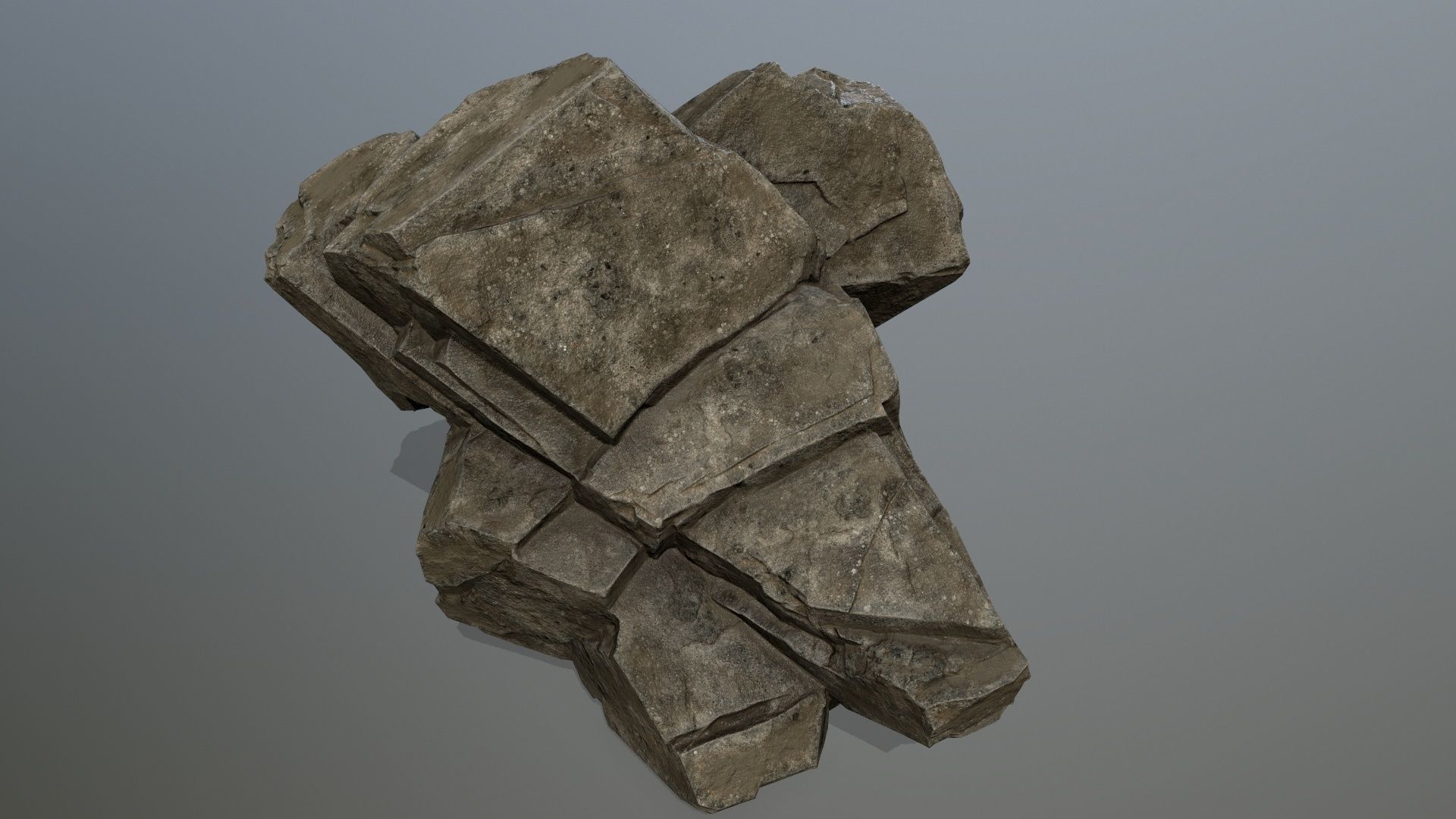 desert rocks Low-poly 3D model_6