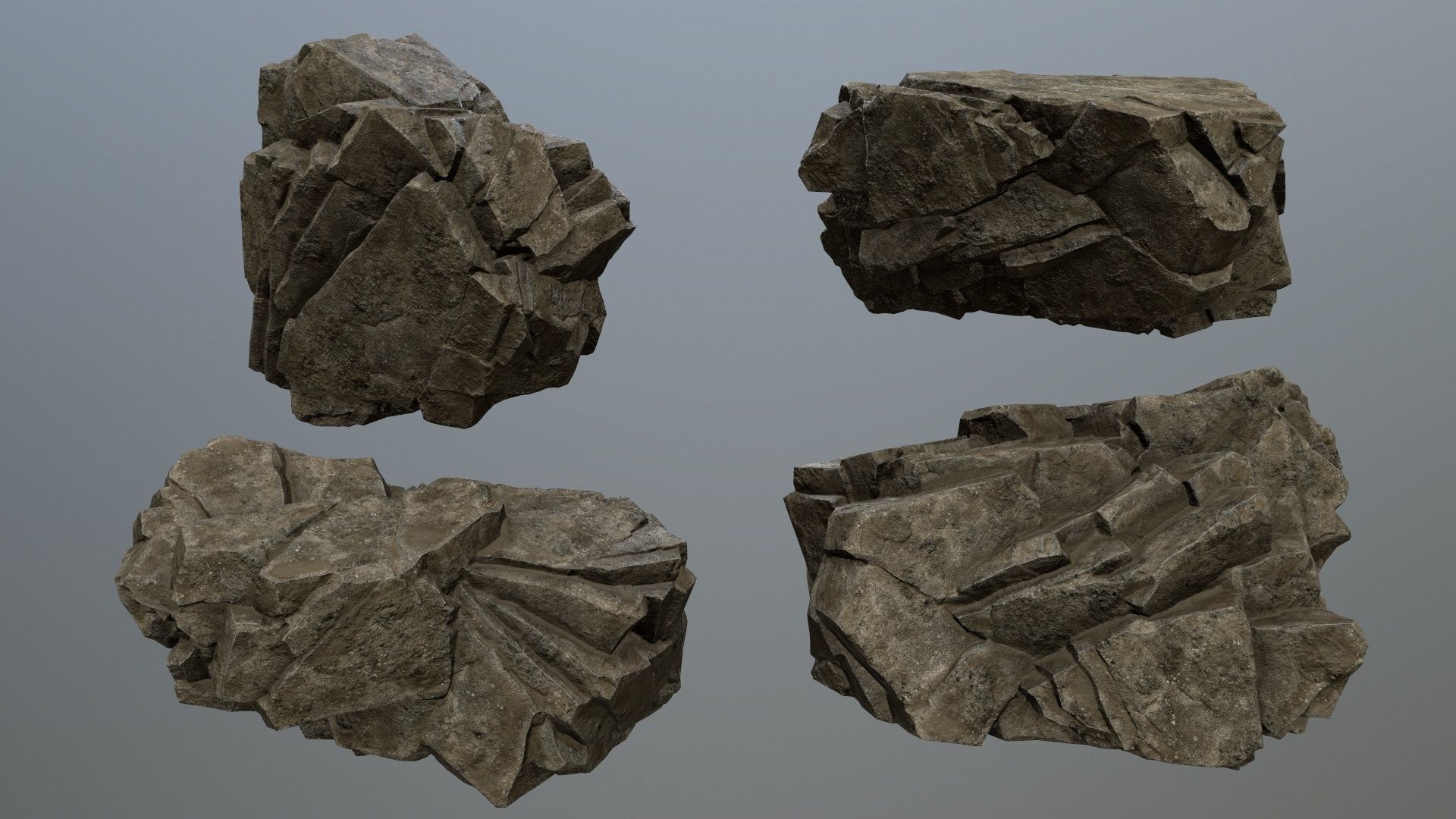 desert rocks Low-poly 3D model_10