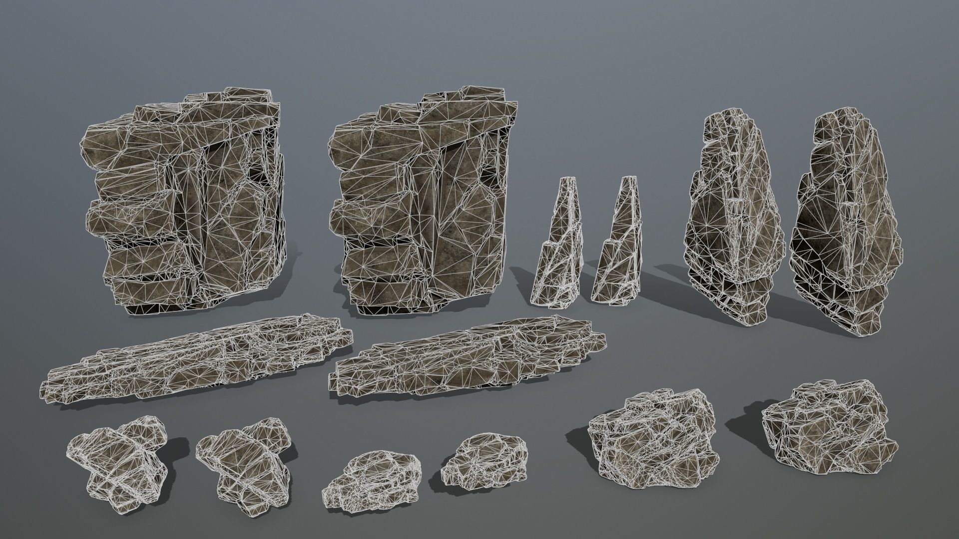 desert rocks Low-poly 3D model_18