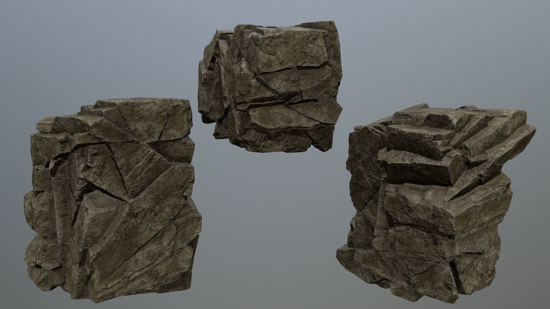 desert rocks Low-poly 3D model_16