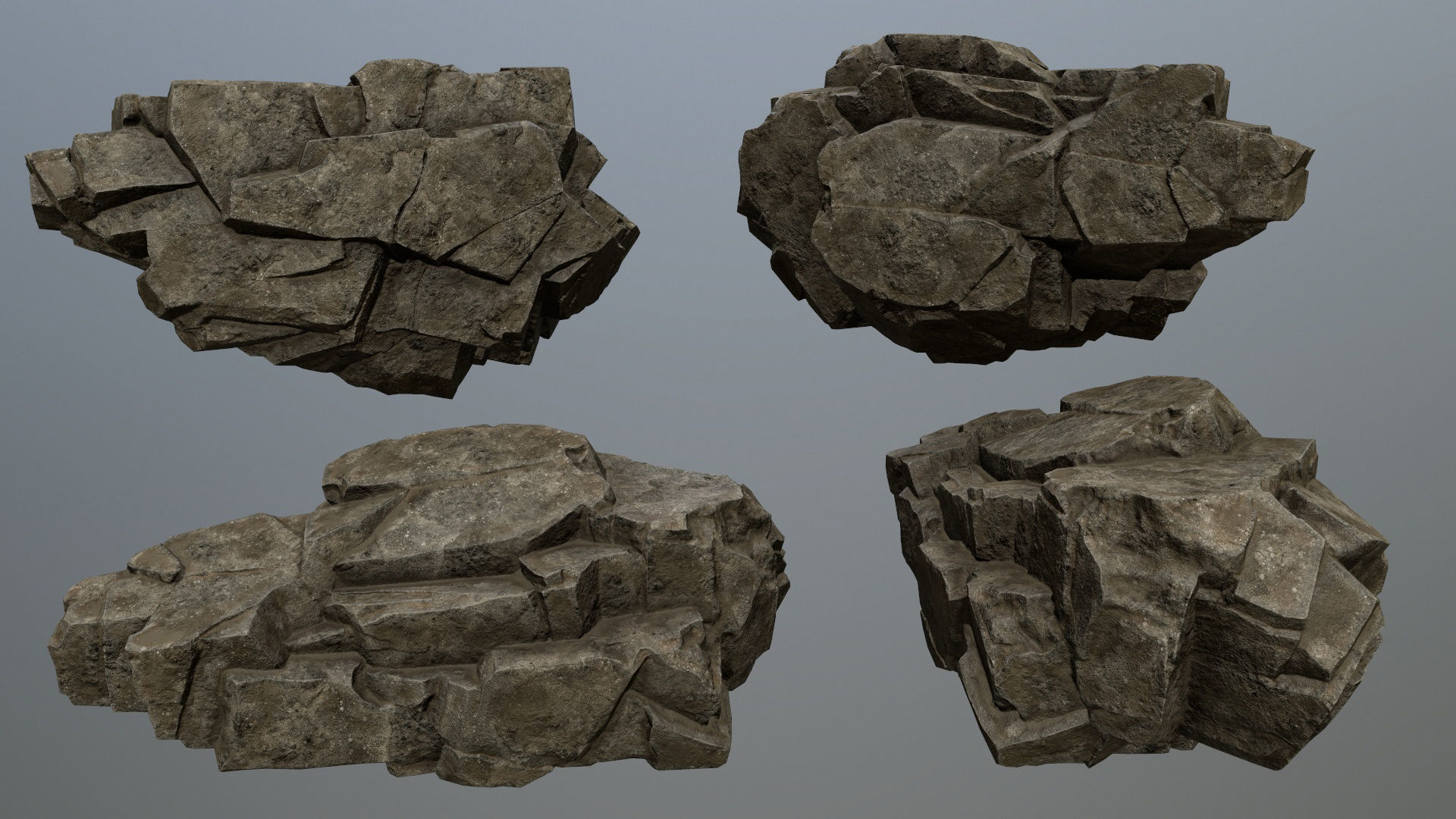 desert rocks Low-poly 3D model_11