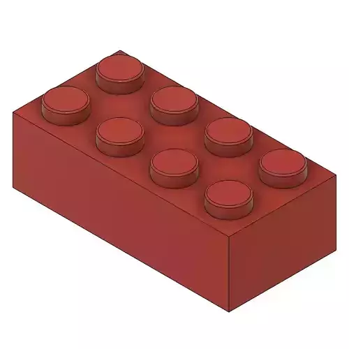 3D Red Lego Brick 3D print model
