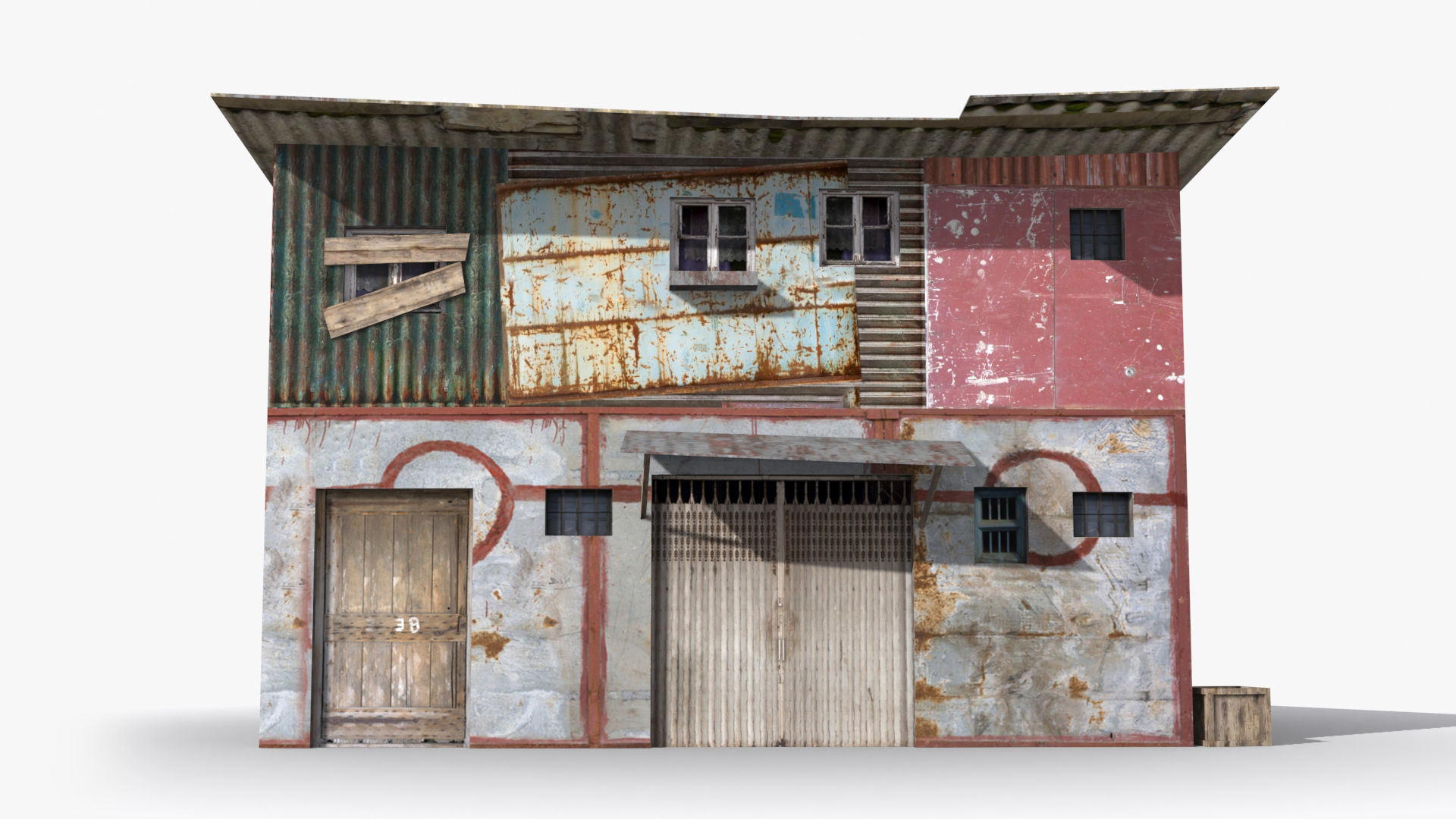 Slum x6 Low-poly 3D model_1