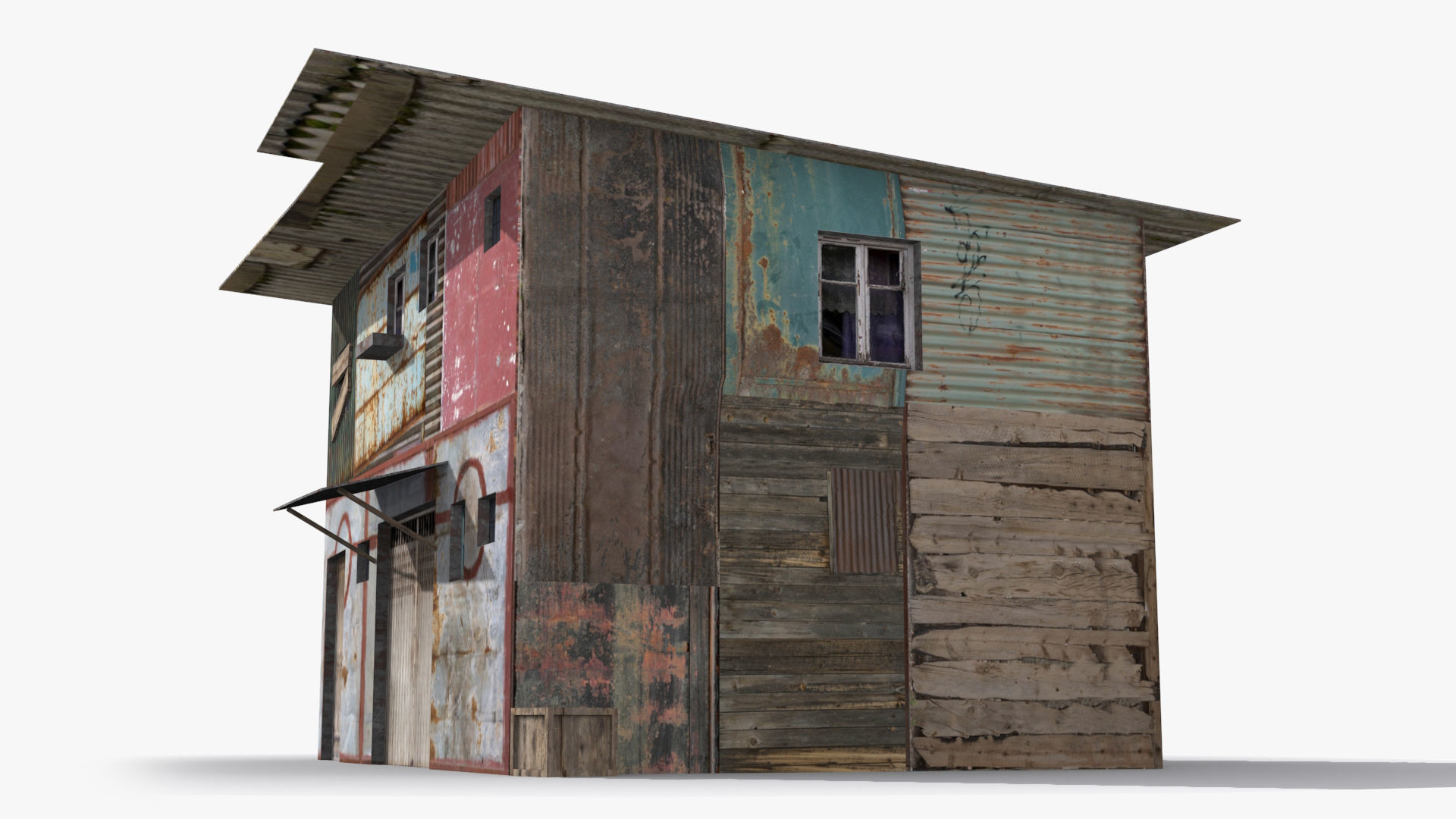 Slum x6 Low-poly 3D model_3