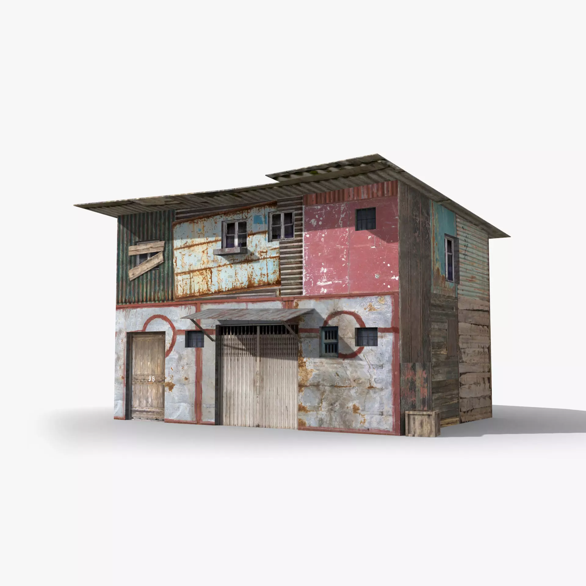 Slum x6 Low-poly 3D model_0