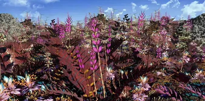 Glowing alien herbs 10 Low-poly 3D model