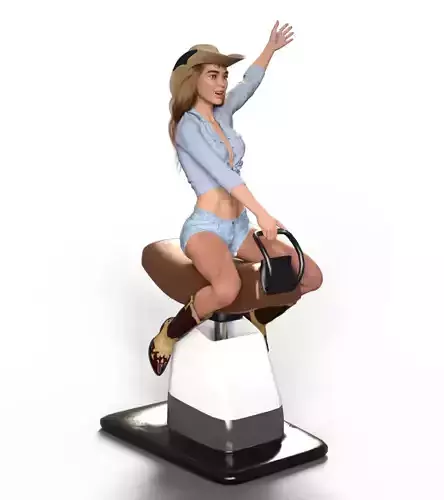 COWGIRL 1 riding horse 3D print model