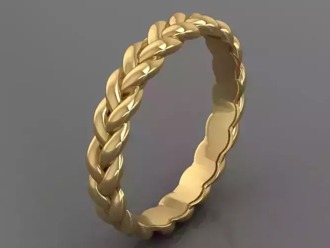 Ring 3D Print 3D print model 3D model braided gold