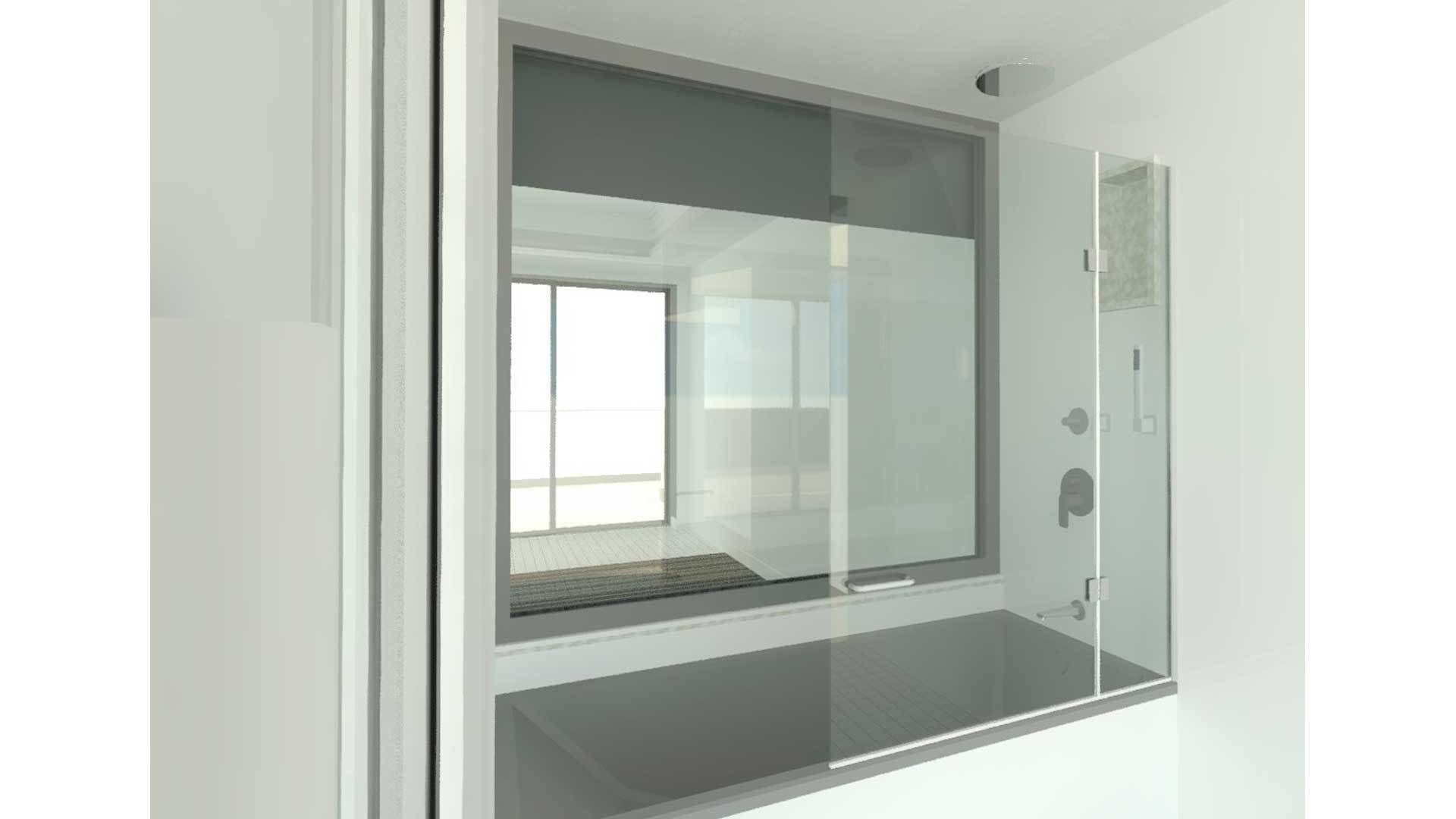 Bath Shower Glass Screen 3D model_2