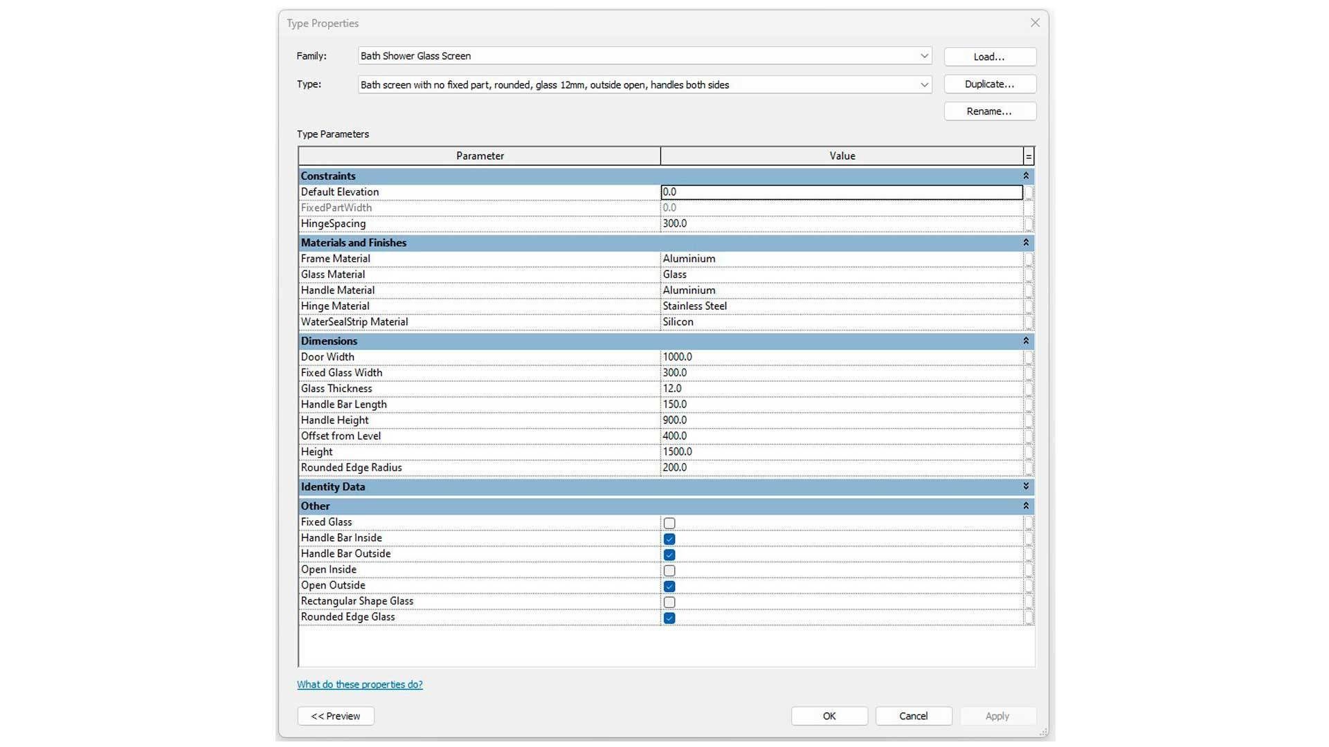 Bath Shower Glass Screen 3D model_6