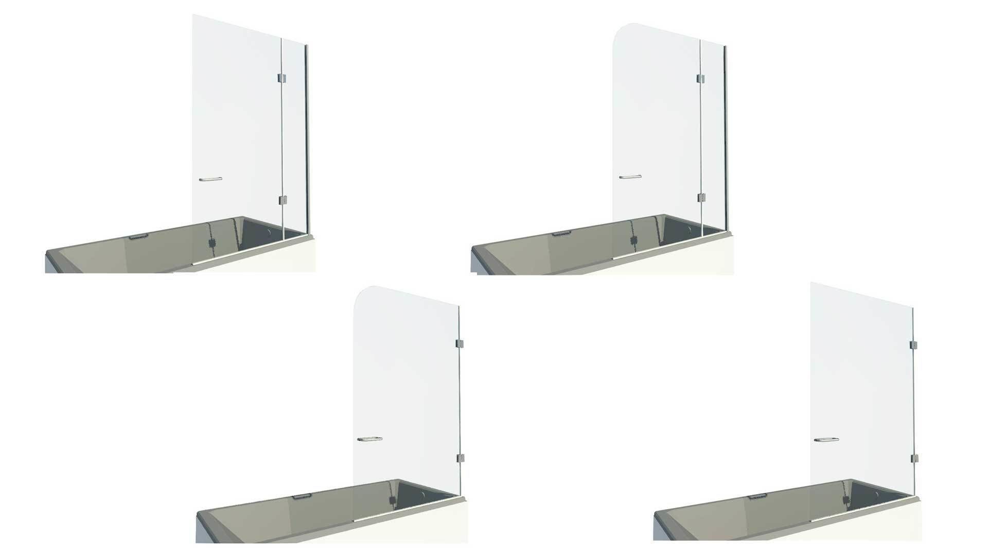 Bath Shower Glass Screen 3D model_1