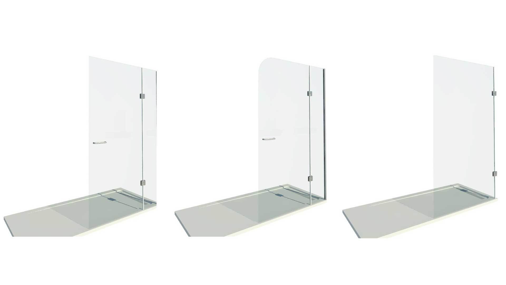 Bath Shower Glass Screen 3D model_3