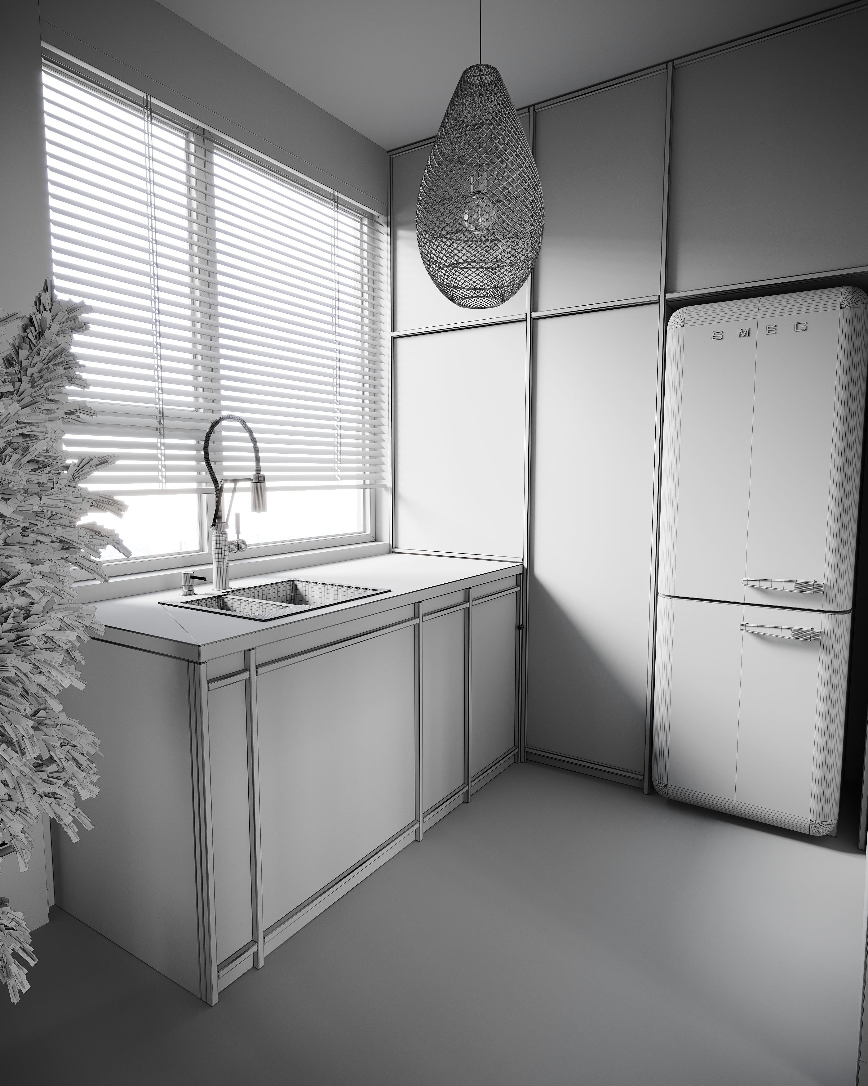 Corona Render Interior Scene Rustic Apartment  3D model_26